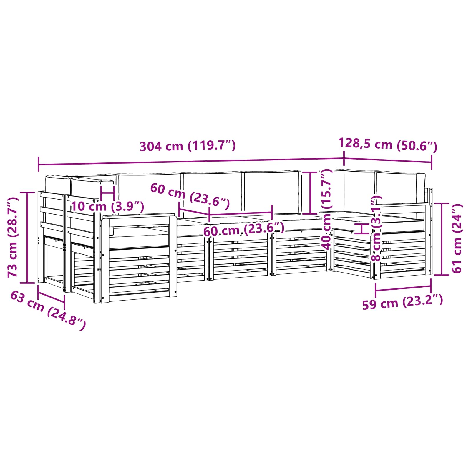 Ensemble de canapé d'angle 7 pcs Naturel et Anthracite - XIOS