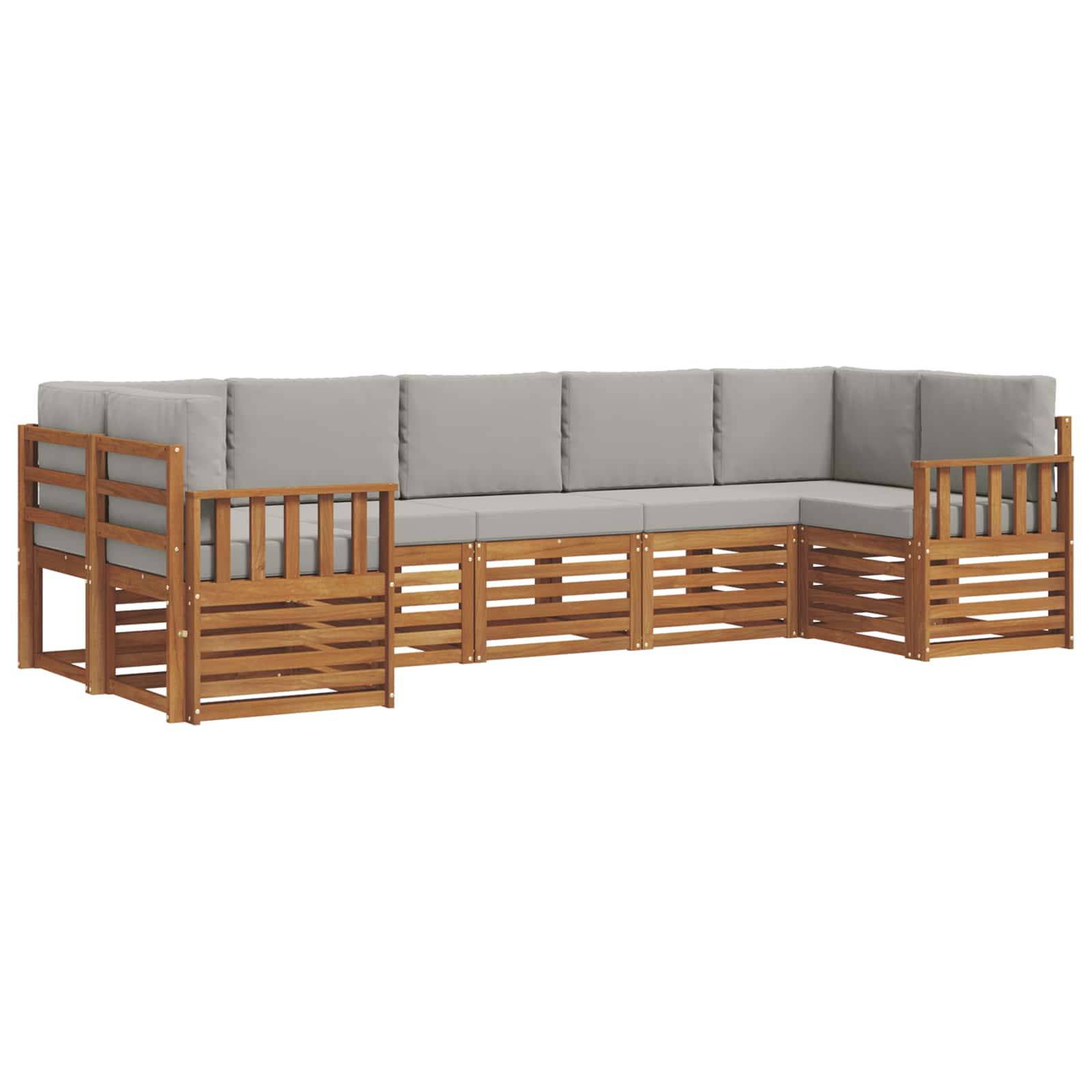 Ensemble de canapé d'angle 7 pcs Gris Naturel et Clair