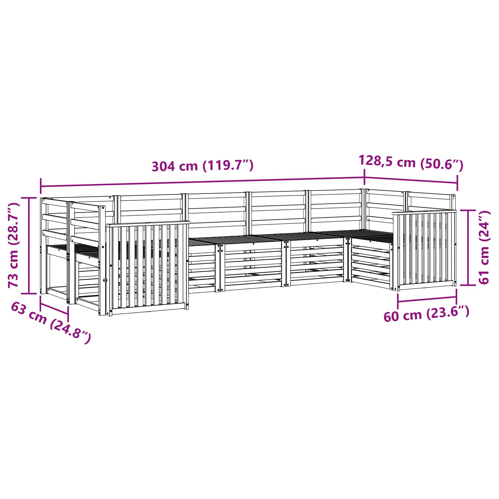 Ensemble de canapé d'angle 7 pcs Naturel - XIOS
