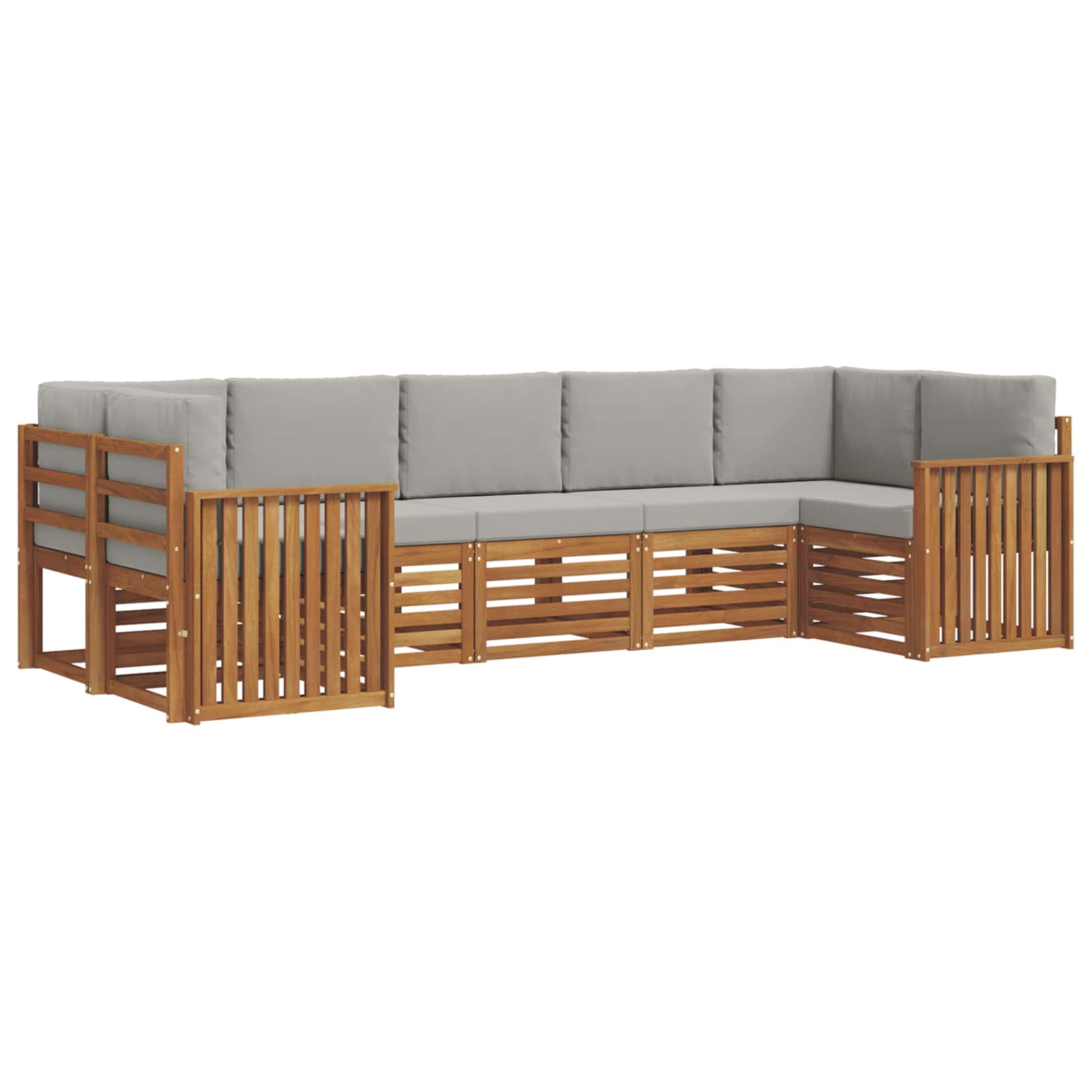 Ensemble de canapé d'angle 7 pcs Gris Naturel et Clair
