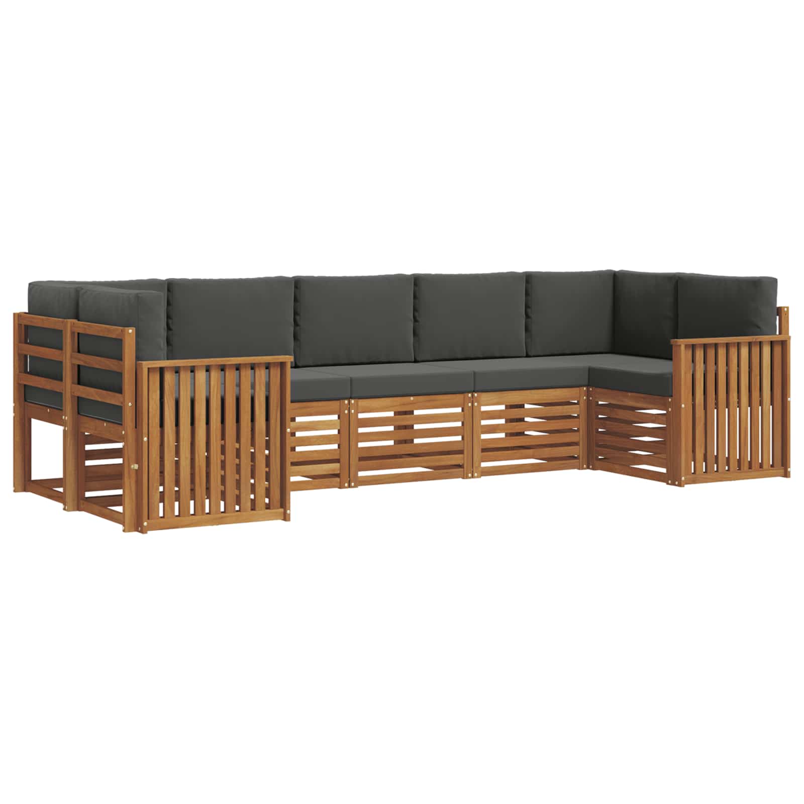 Ensemble de canapés d'extérieur 7 pc Naturel et Anthracite