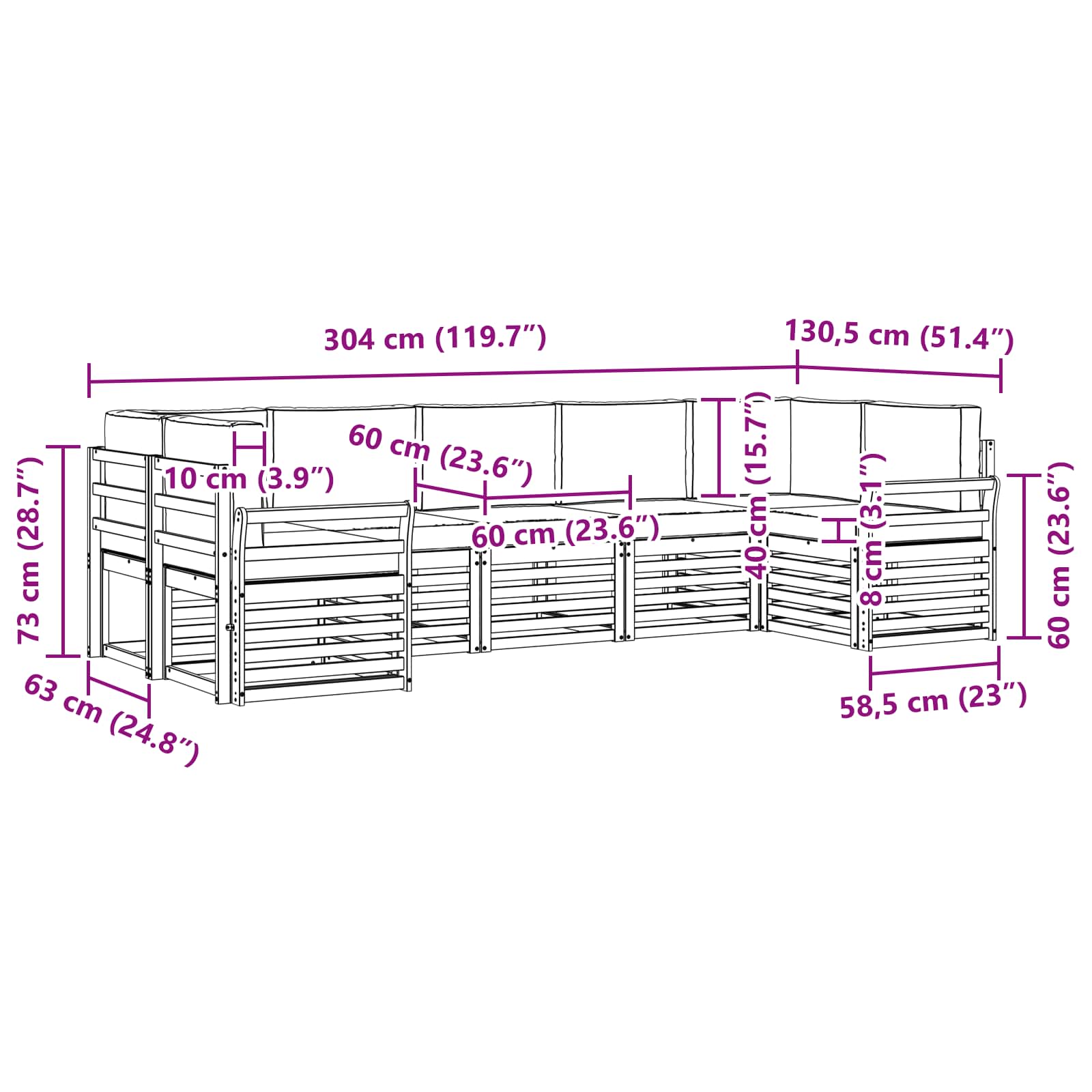 Ensemble de canapé d'angle 7 pcs Naturel et Anthracite - XIOS