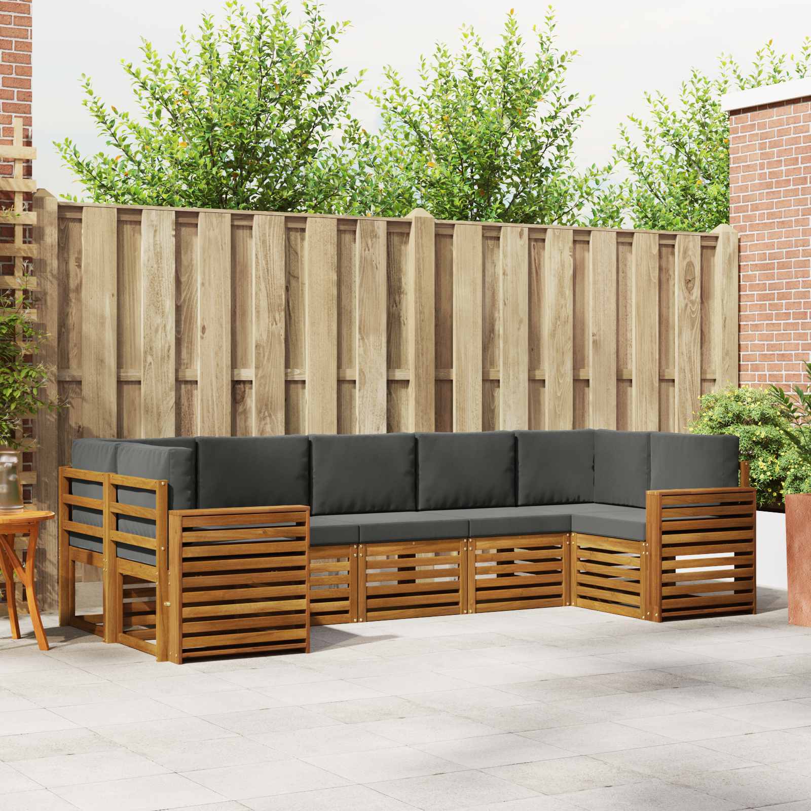 Ensemble de canapé d'angle 7 pcs Naturel et Anthracite - XIOS