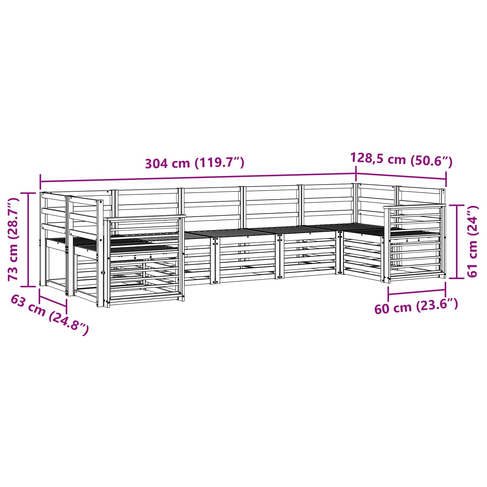 Ensemble de canapé d'angle 7 pcs Naturel - XIOS