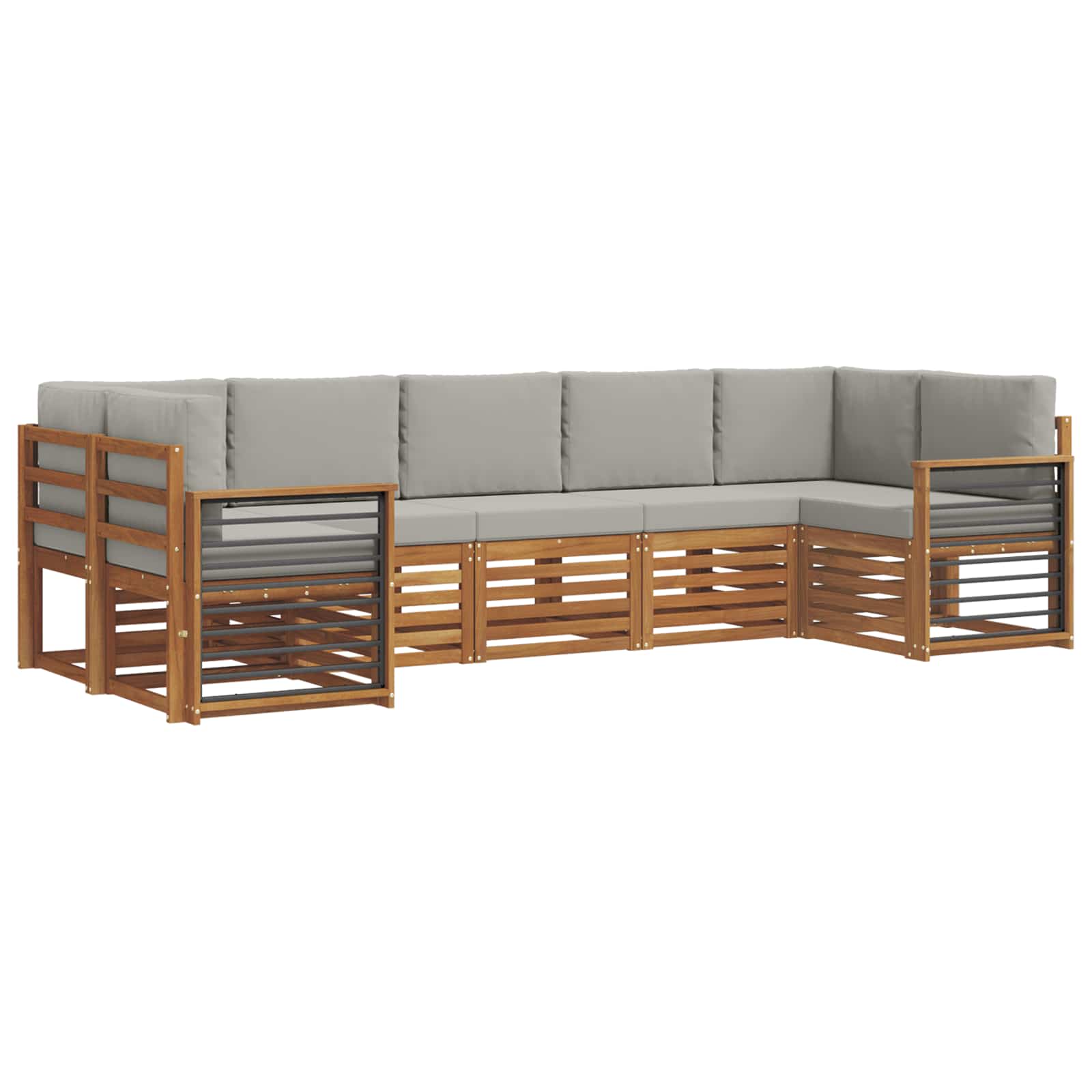 Ensemble de canapé d'angle 7 pcs Gris Naturel et Clair