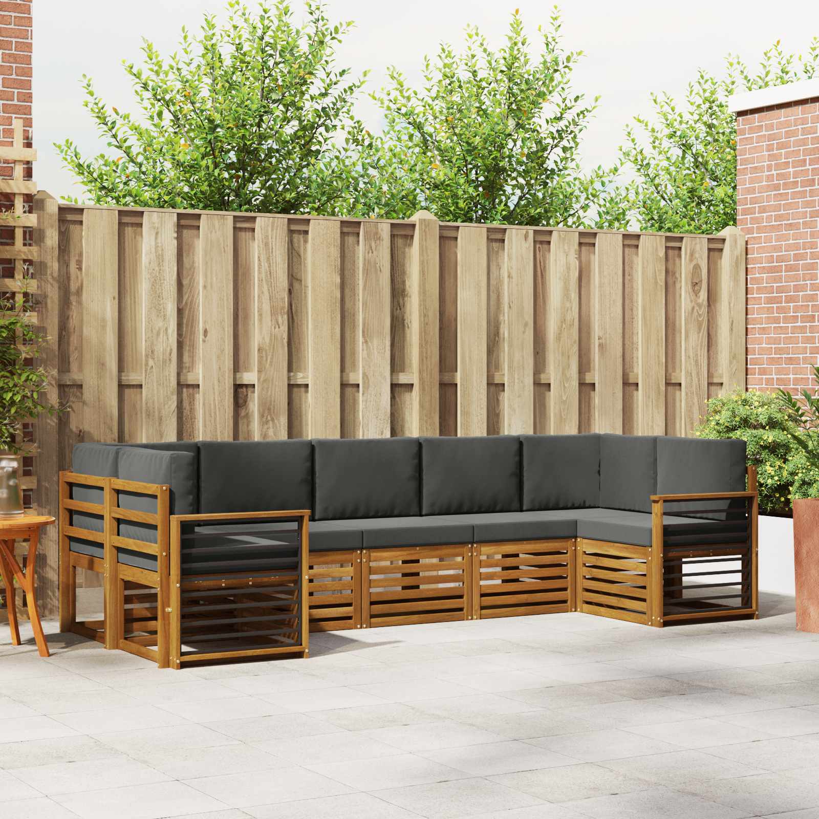 Ensemble de canapé d'angle 7 pcs Naturel et Anthracite - XIOS