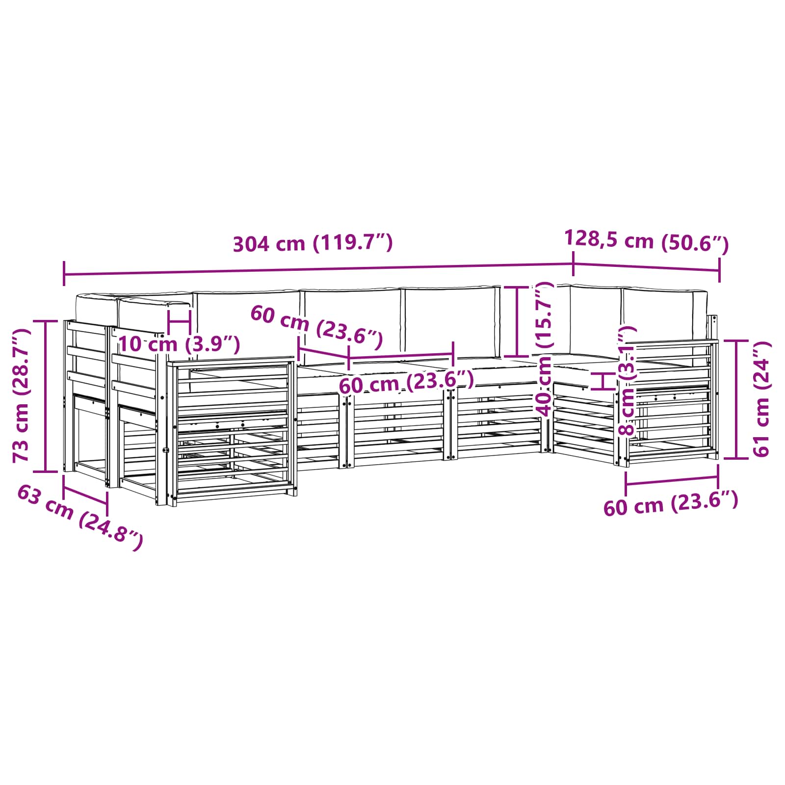 Ensemble de canapé d'angle 7 pcs Naturel et Anthracite - XIOS