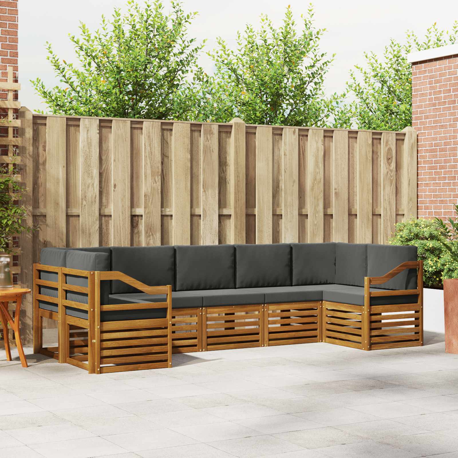 Ensemble de canapé d'angle 7 pcs Naturel et Anthracite - XIOS