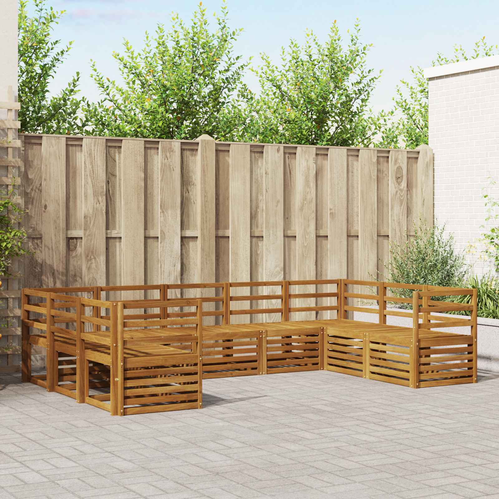 Ensemble de canapé d'angle 9 pcs Naturel - XIOS