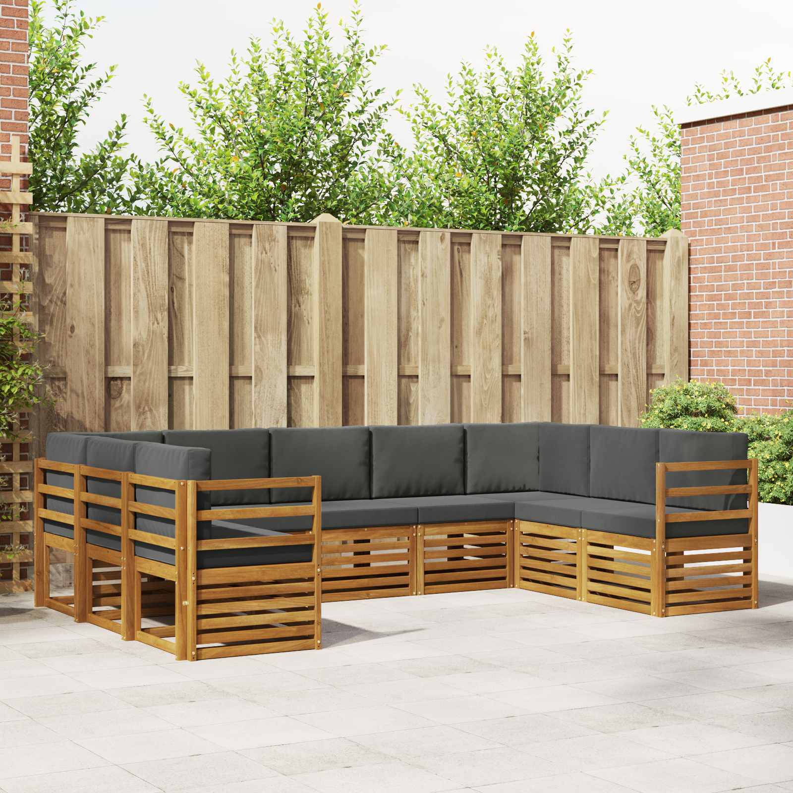 Ensemble de canapé d'angle 9 pcs Naturel et Anthracite - XIOS