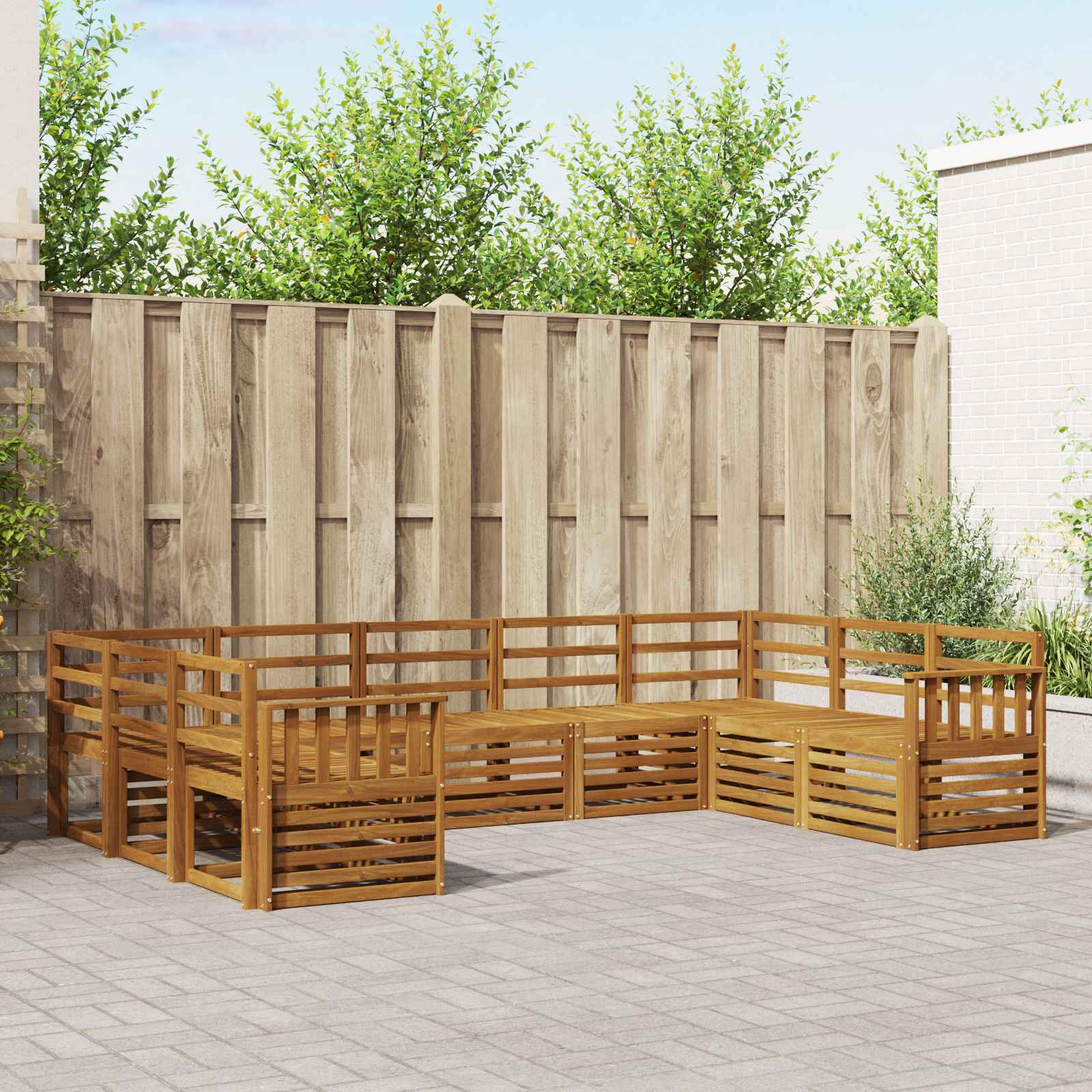 Ensemble de canapé d'angle 9 pcs Naturel - XIOS