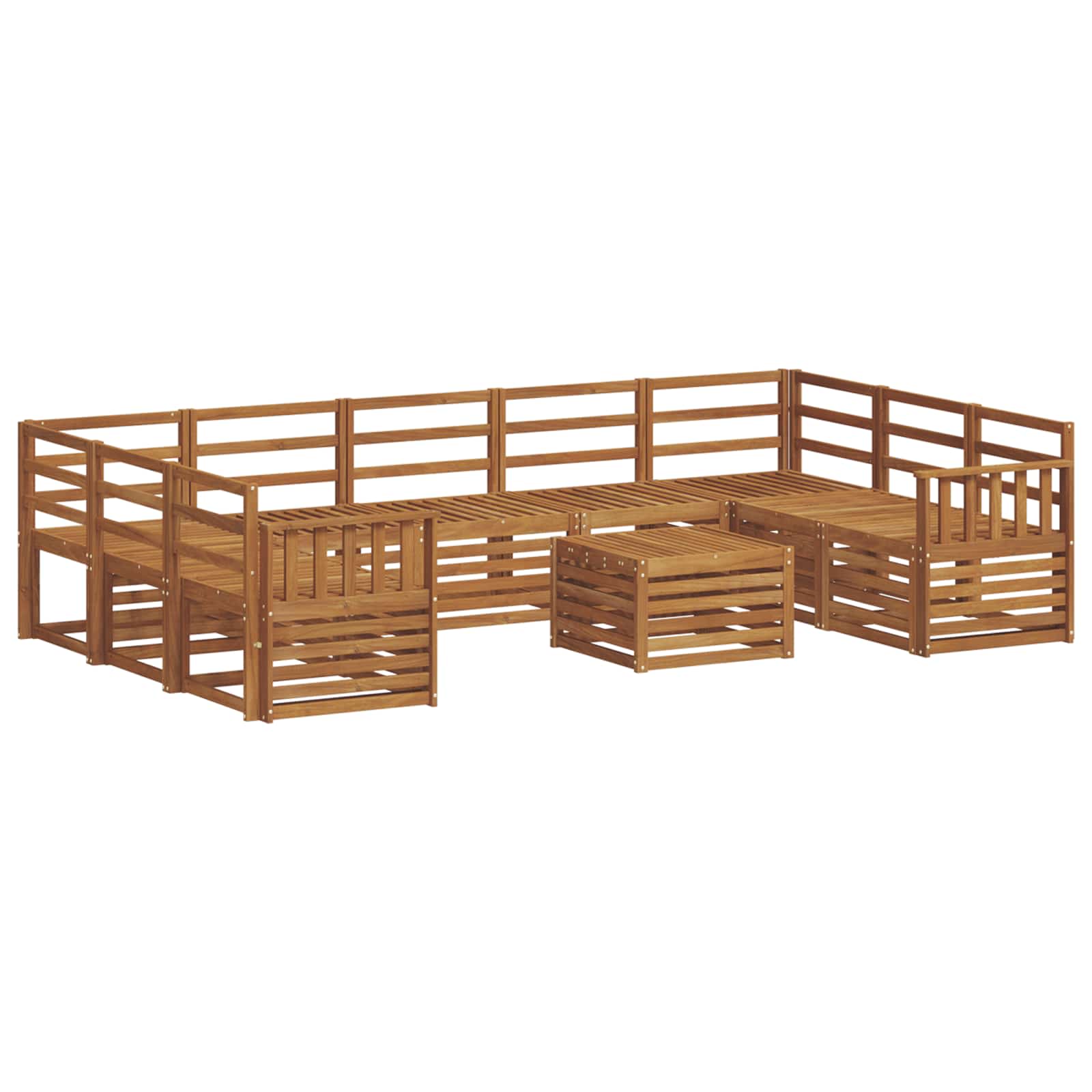 Ensembles de canapés 10 pcs Naturel Bois d'Acacia Massif - XIOS