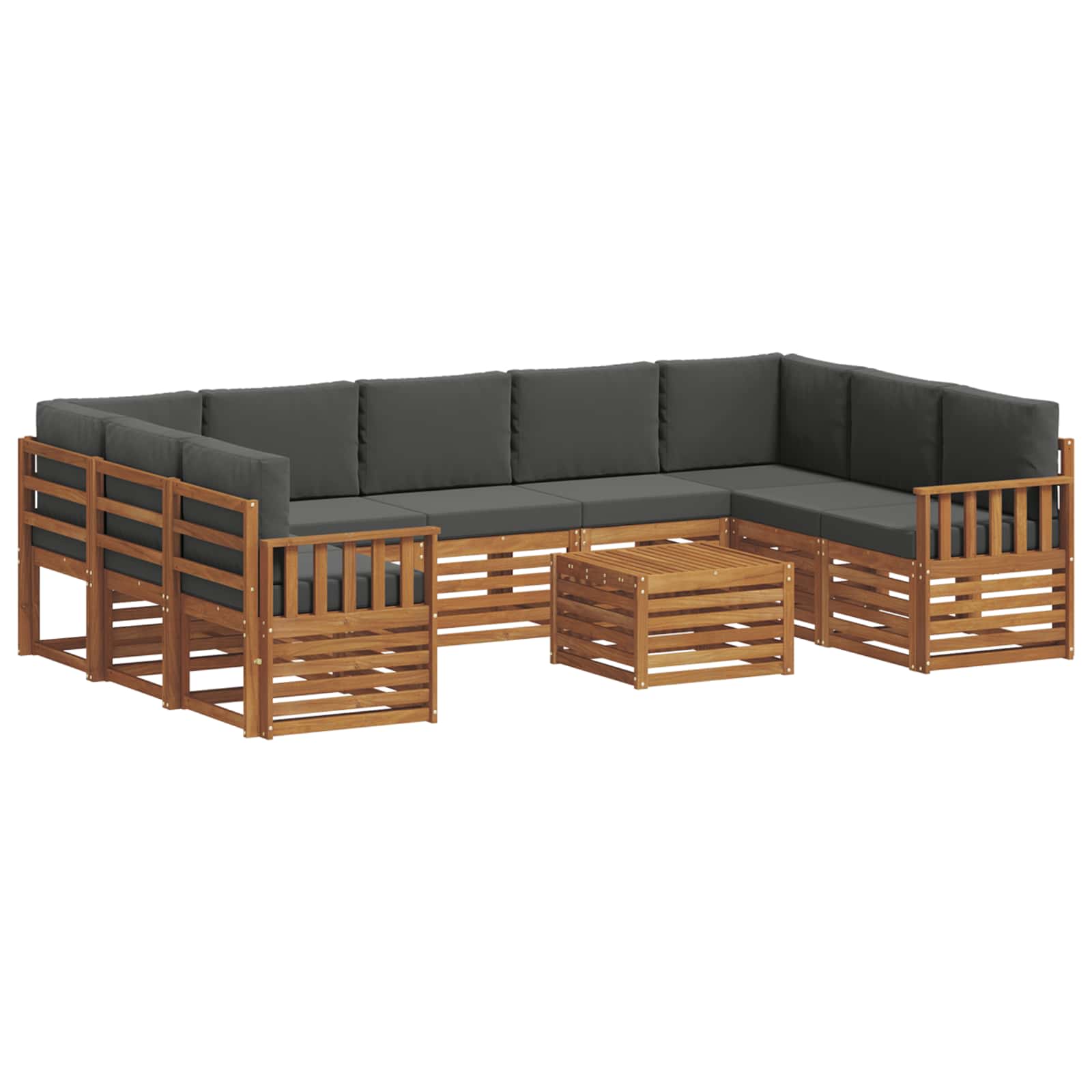 Ensembles de canapés avec coussin 10 pcs Naturel et Anthracite