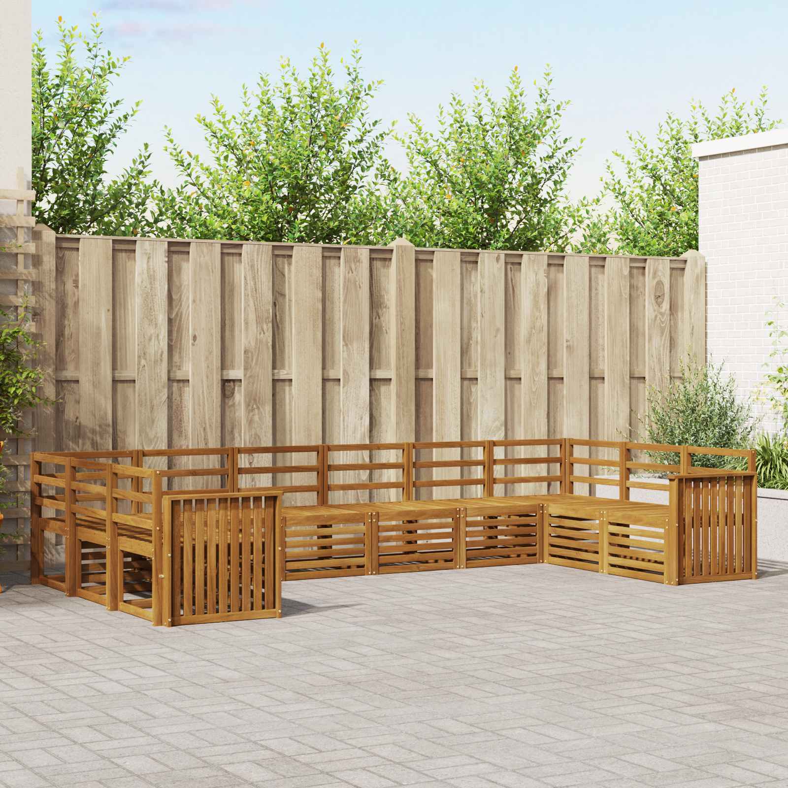 Ensemble de canapé d'angle 10 pcs Naturel - XIOS