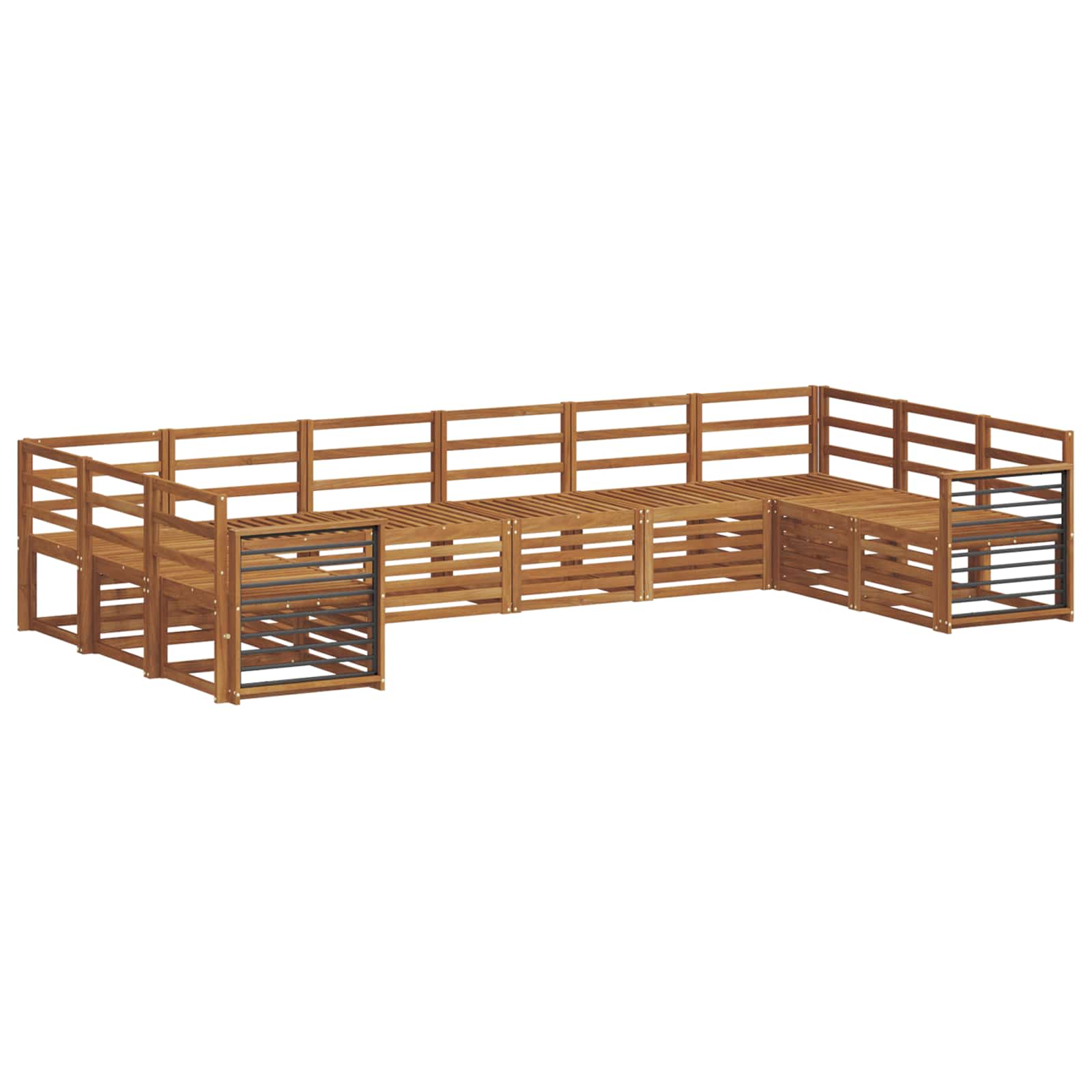Ensembles de canapés 10 pcs Naturel Bois d'Acacia Massif - XIOS