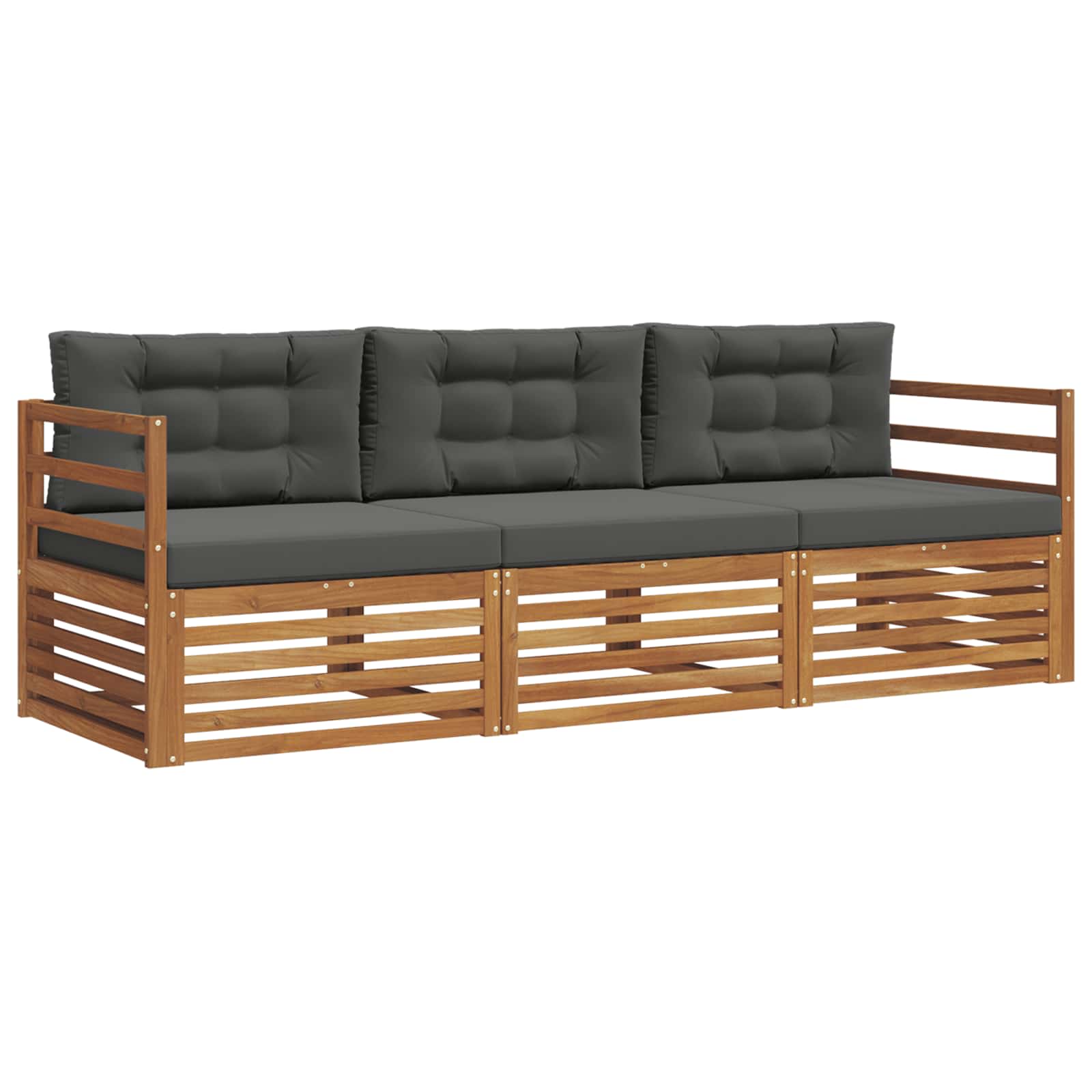 Ensemble de canapés d'extérieur 3 pcs Naturel et Anthracite - XIOS