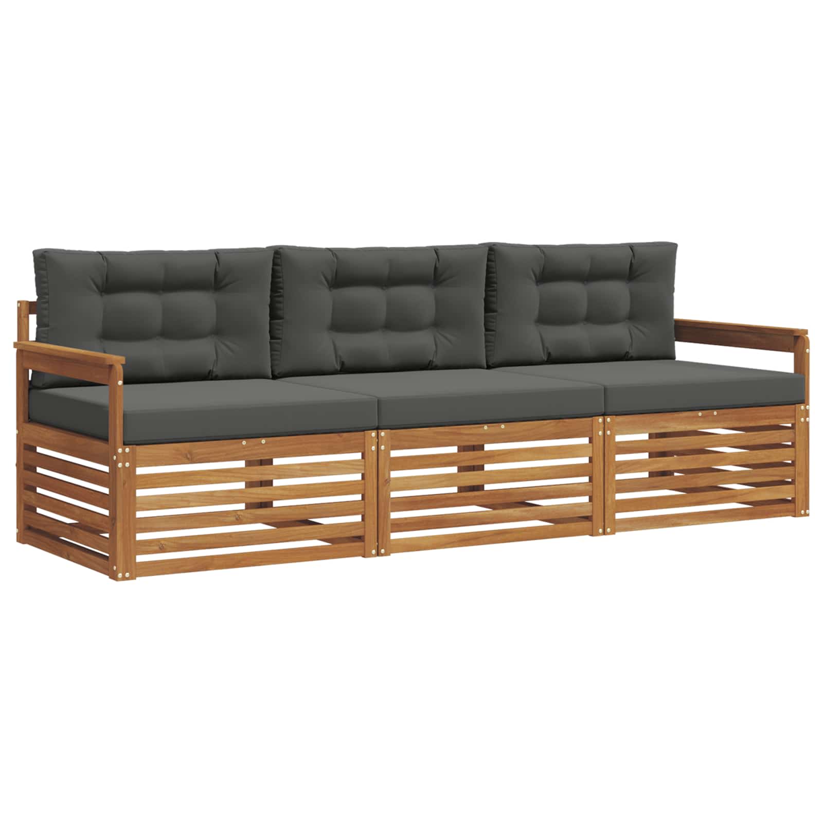 Ensemble de canapés d'extérieur 3 pcs Naturel et Anthracite - XIOS