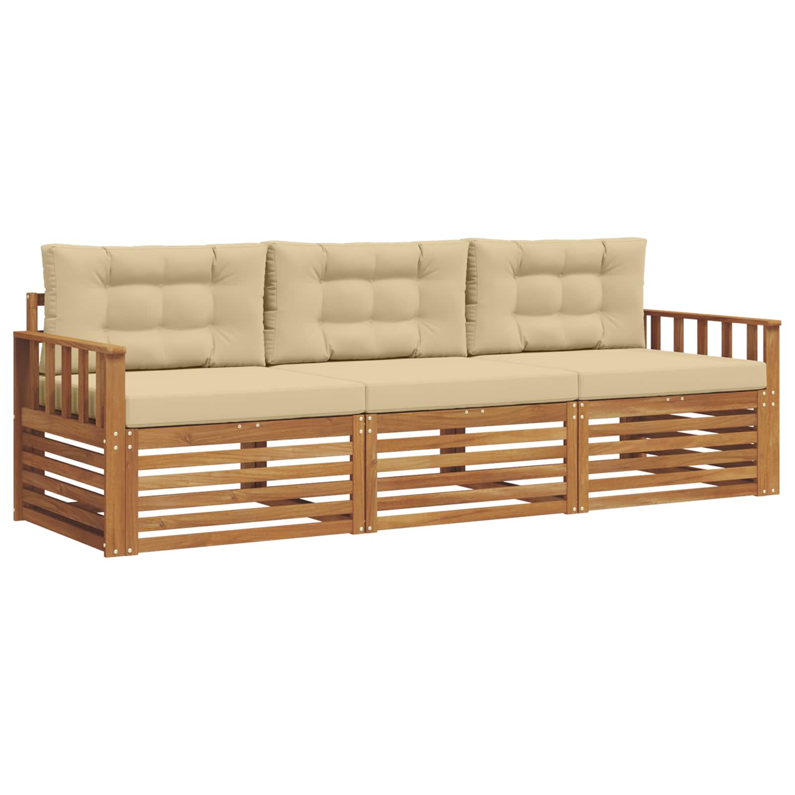 Ensemble de canapés d'extérieur 3 pcs Naturel et Beige - XIOS