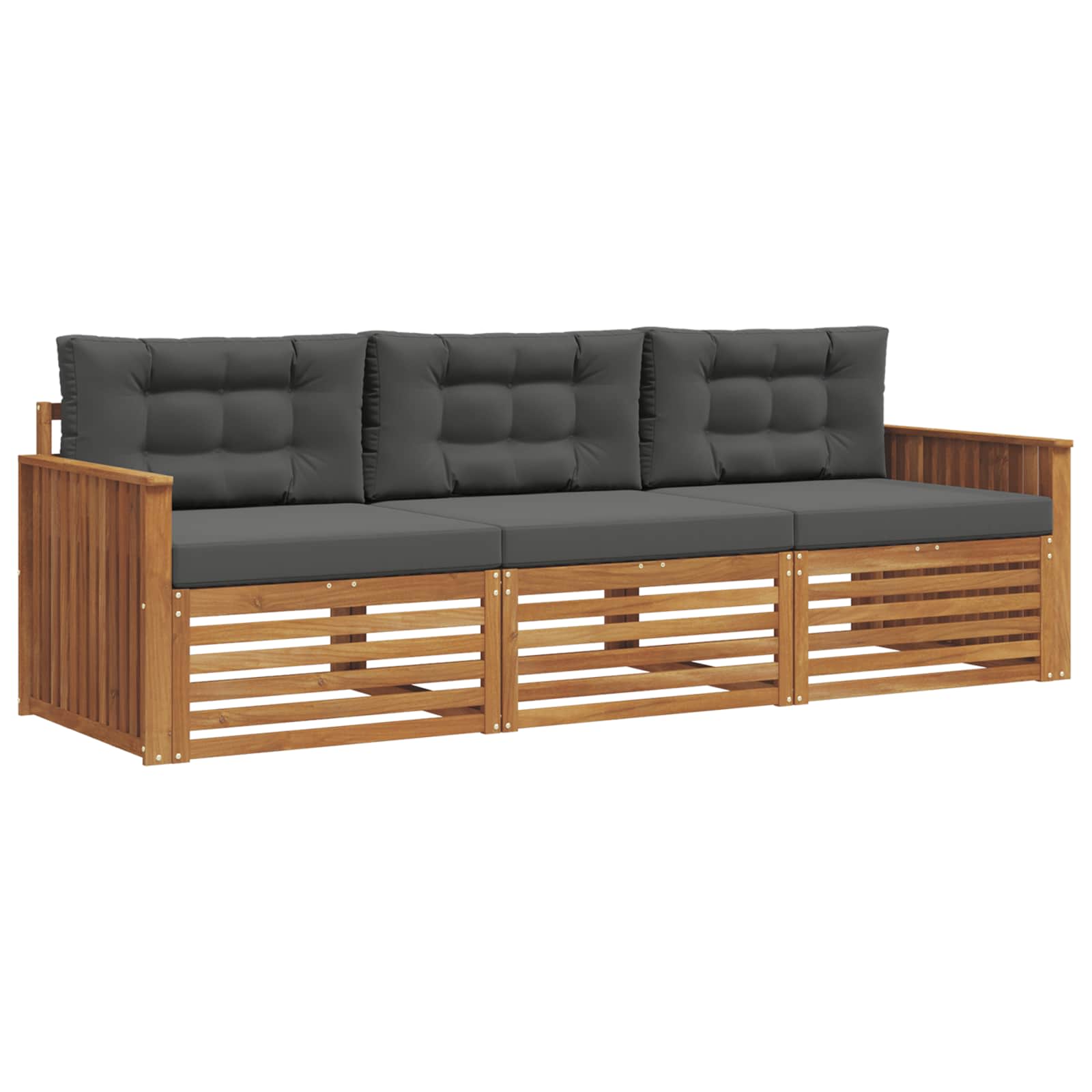 Ensemble de canapés d'extérieur 3 pcs Naturel et Anthracite - XIOS
