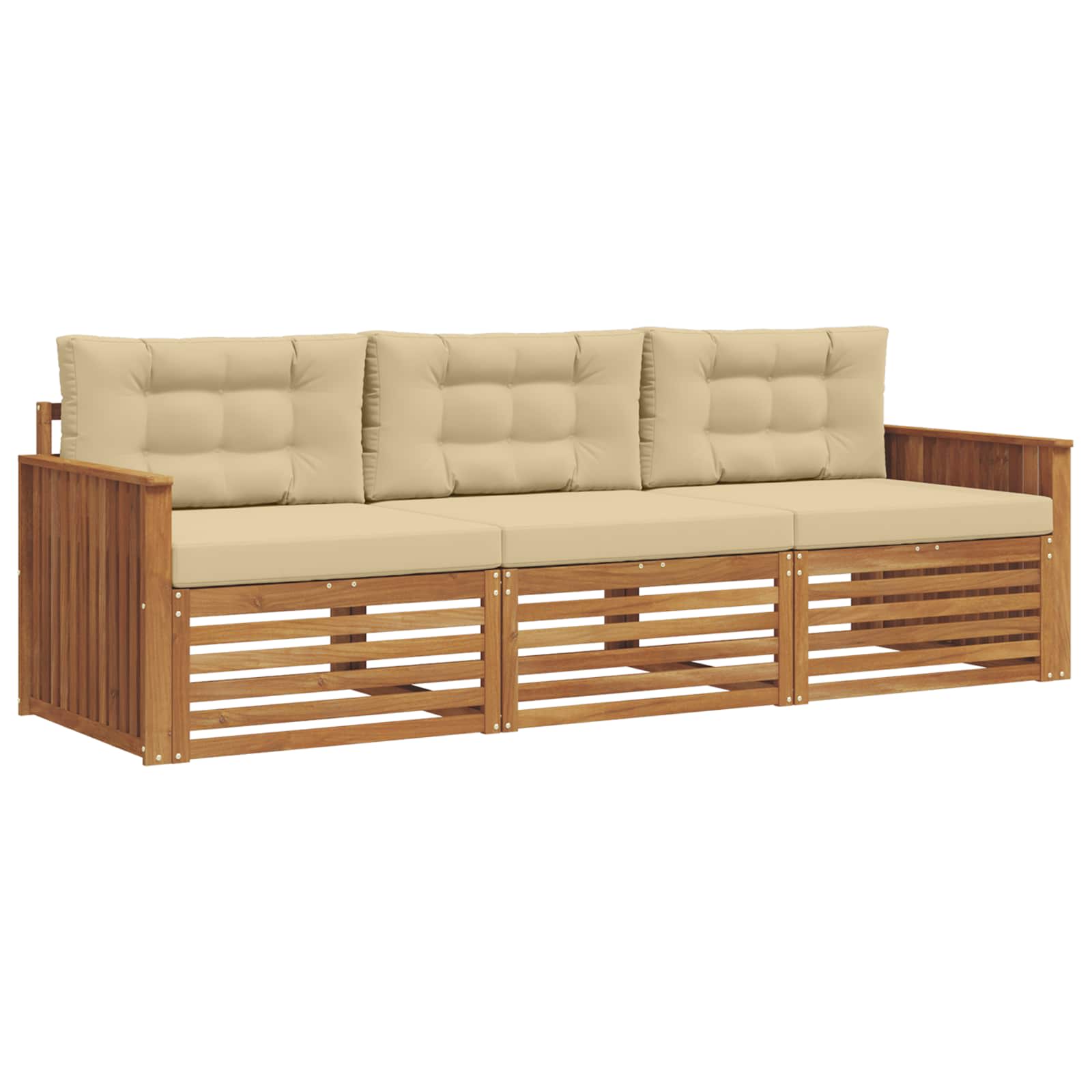 Ensemble de canapés d'extérieur 3 pcs Naturel et Beige - XIOS