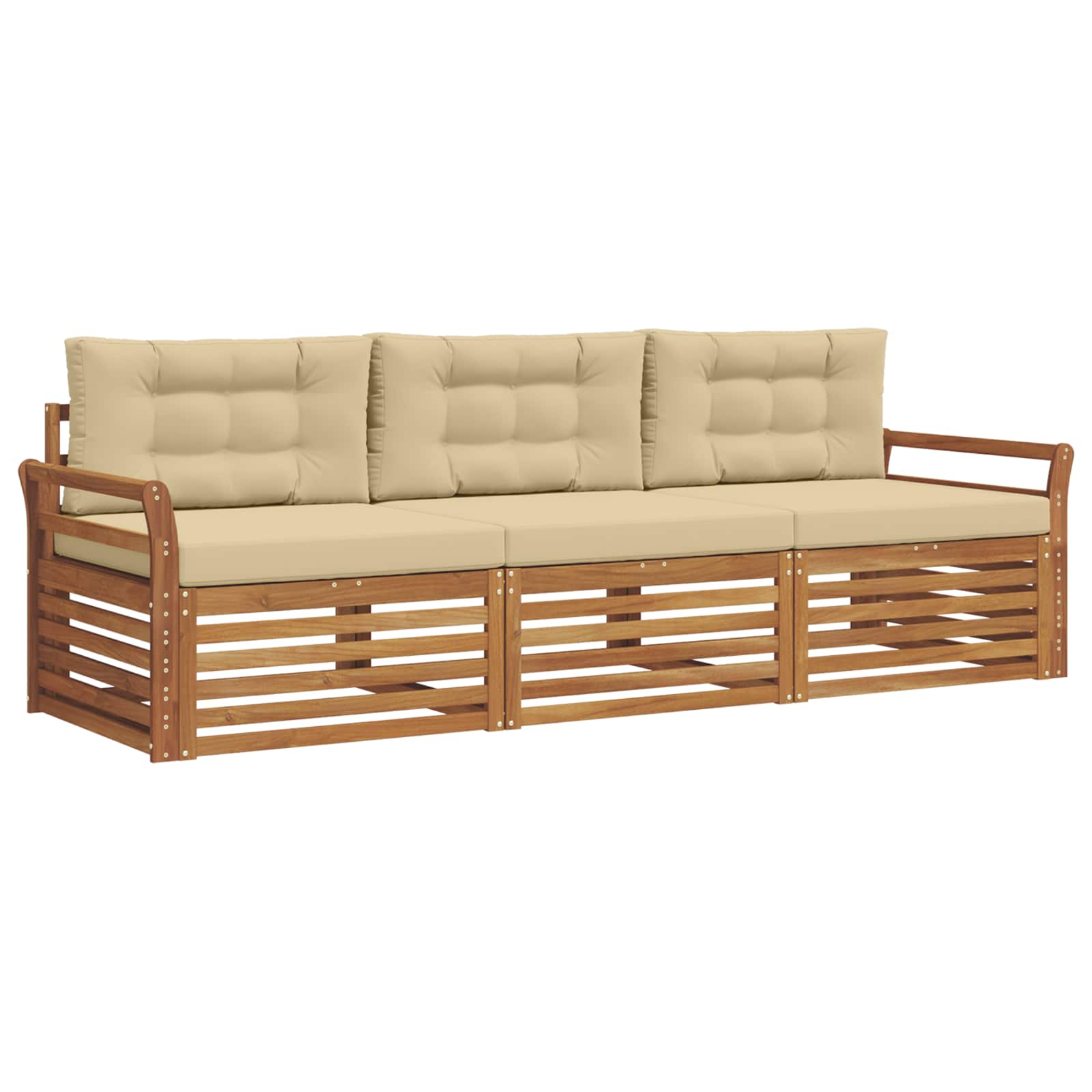 Ensemble de canapés d'extérieur 3 pcs Naturel et Beige - XIOS