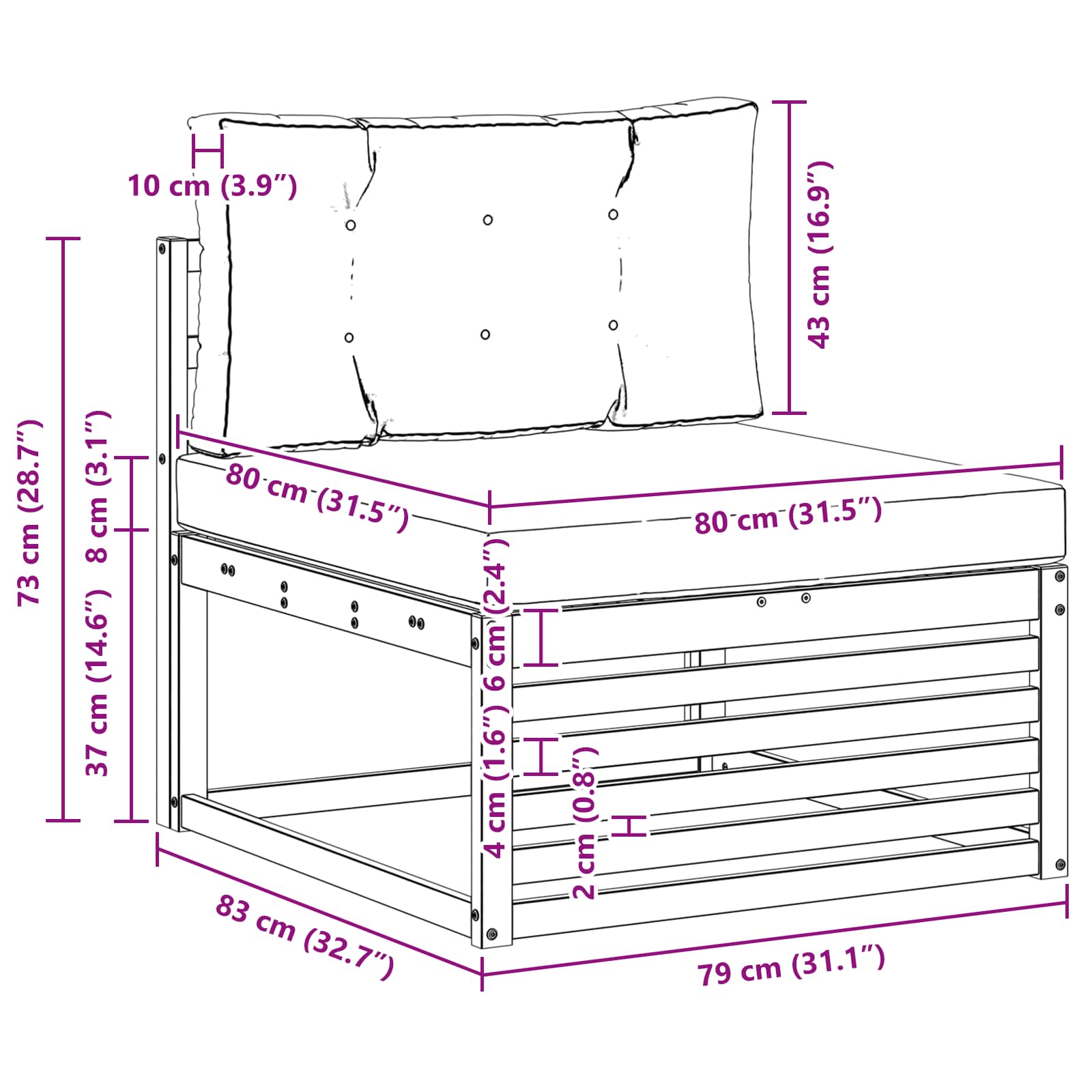 Ensemble de canapés d'extérieur 3 pcs Naturel et Beige - XIOS