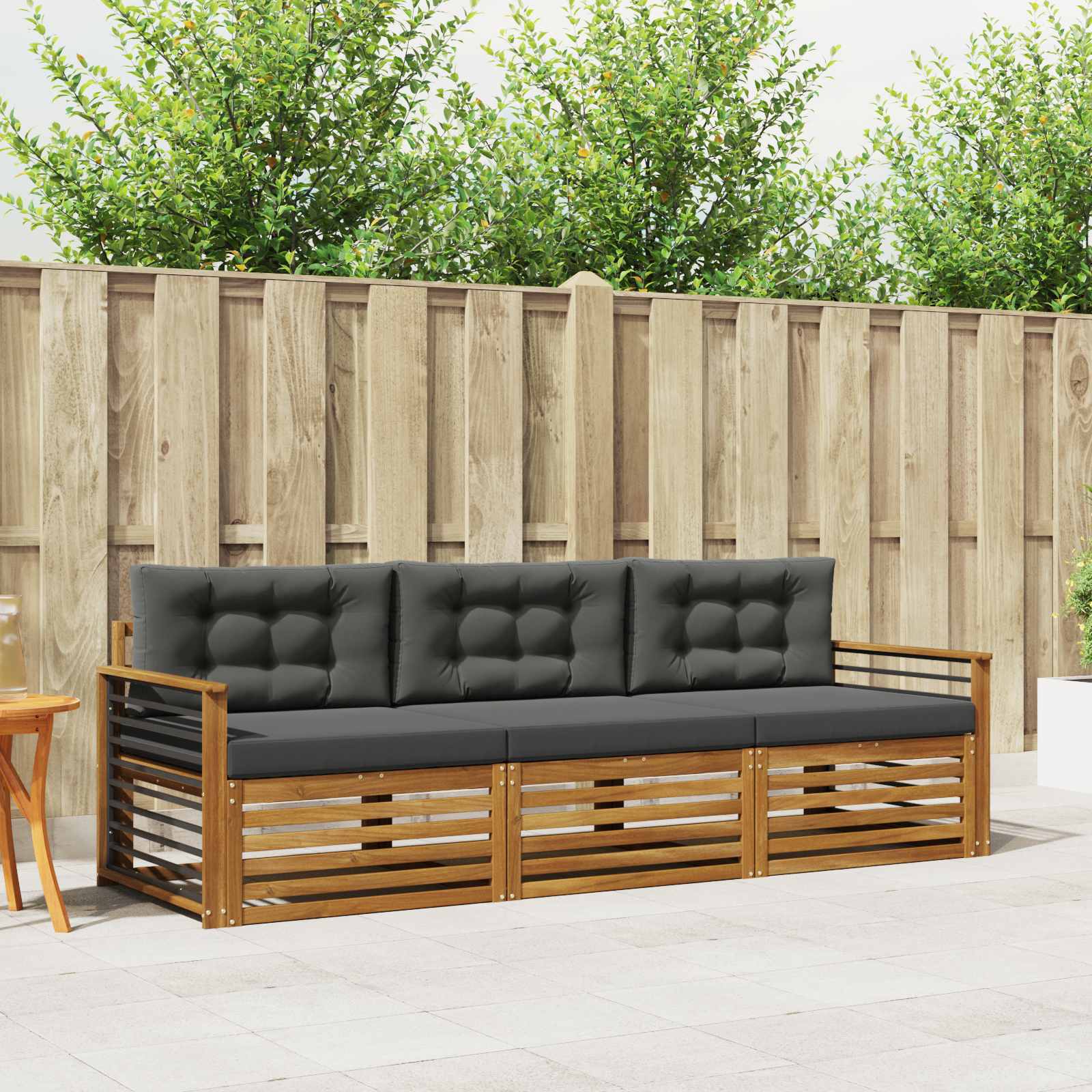 Ensemble de canapés d'extérieur 3 pcs Naturel et Anthracite - XIOS
