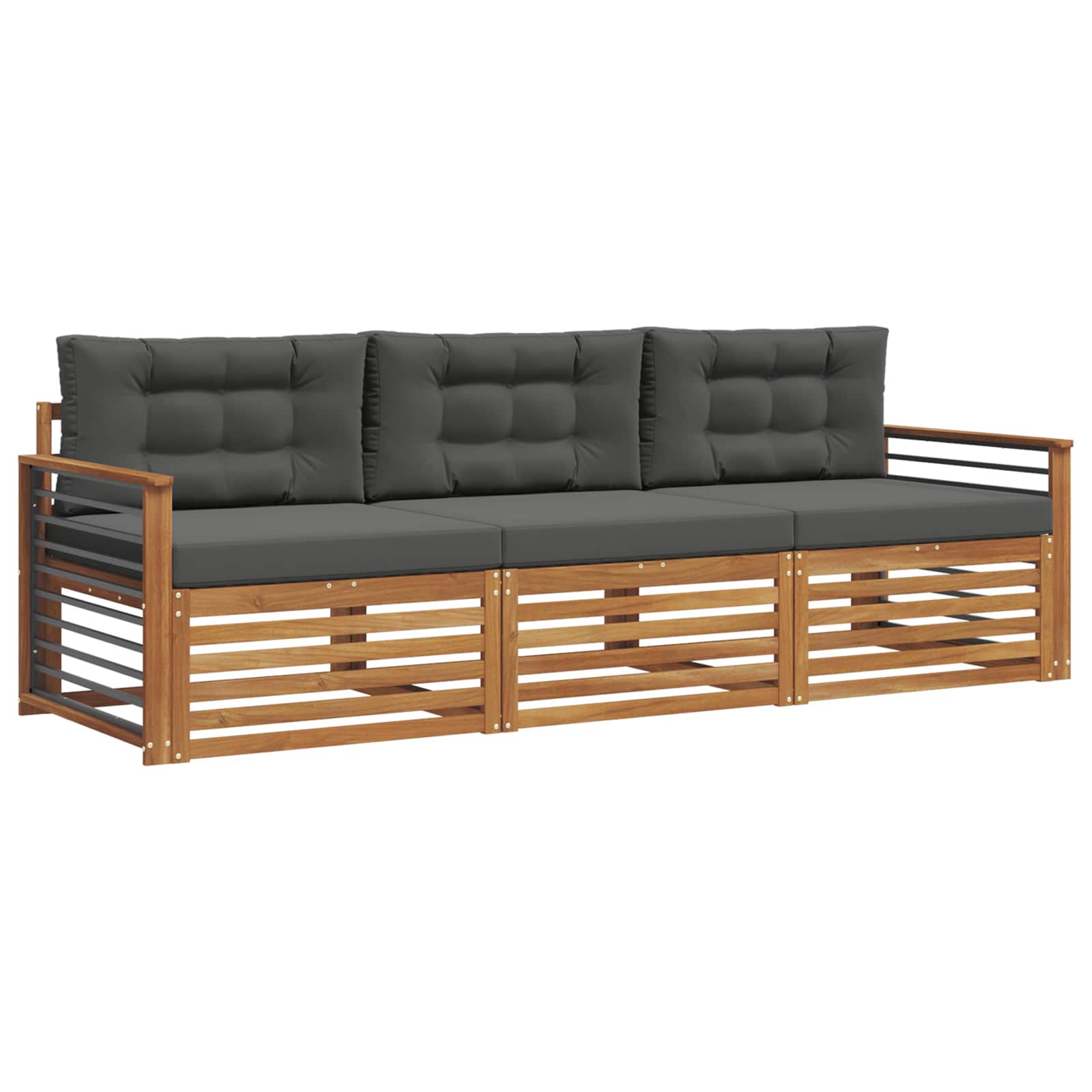 Ensemble de canapés d'extérieur 3 pcs Naturel et Anthracite - XIOS