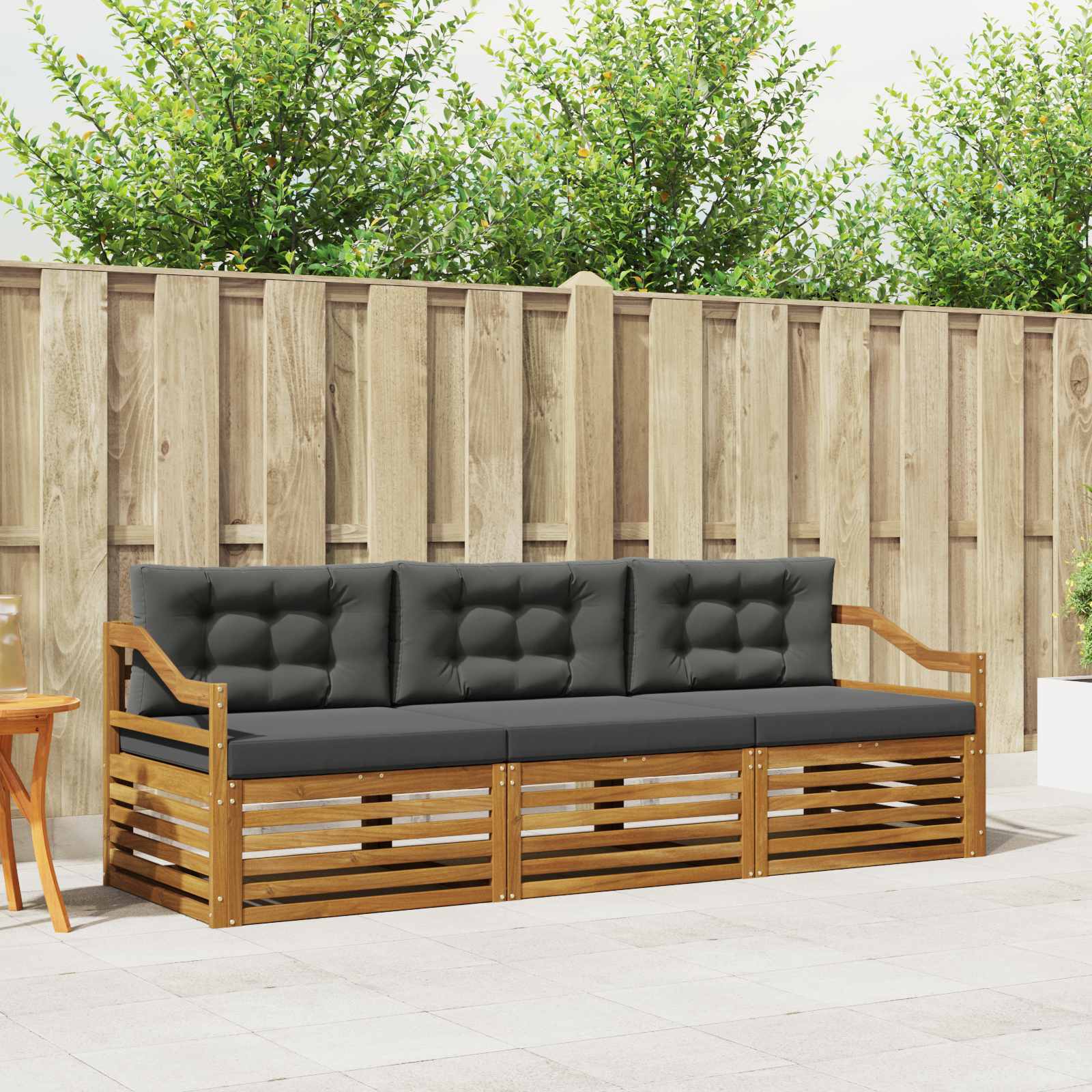 Ensemble de canapés d'extérieur 3 pcs Naturel et Anthracite - XIOS