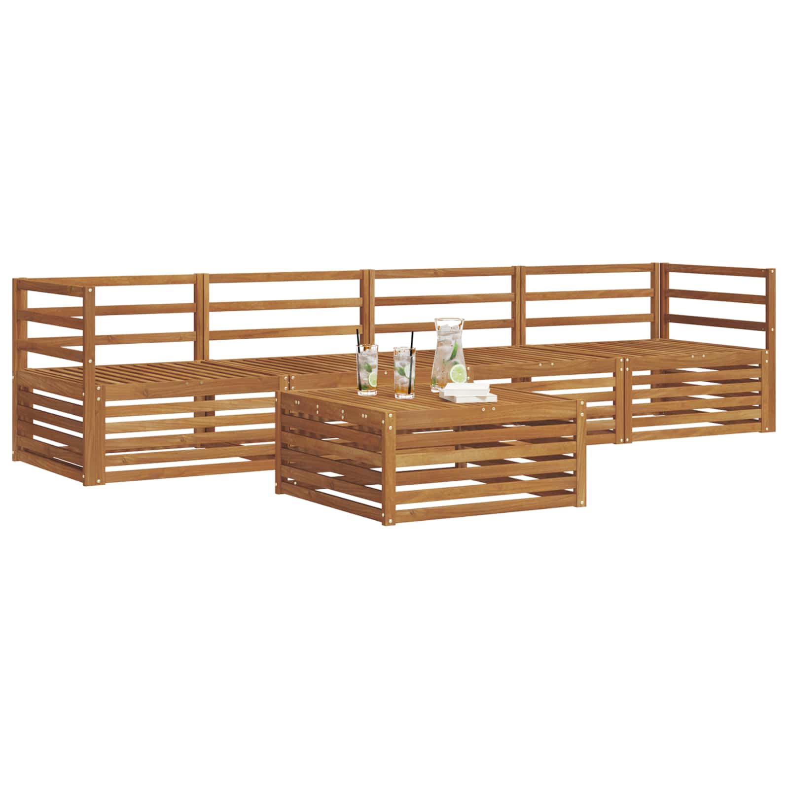 Ensemble de canapés d'extérieur 5 pcs Naturel - XIOS