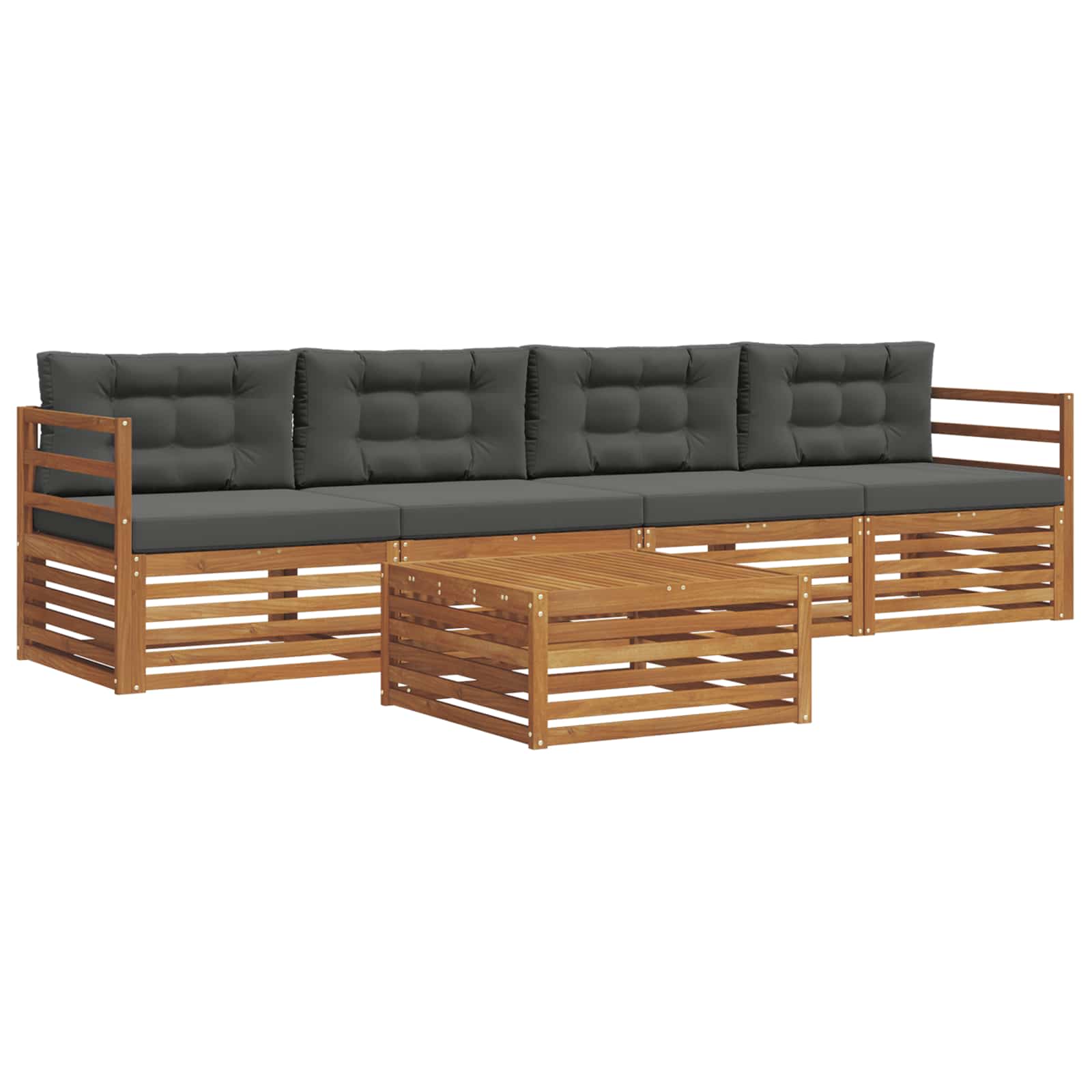 Ensemble de canapés d'extérieur 5 pcs Naturel et Anthracite - XIOS