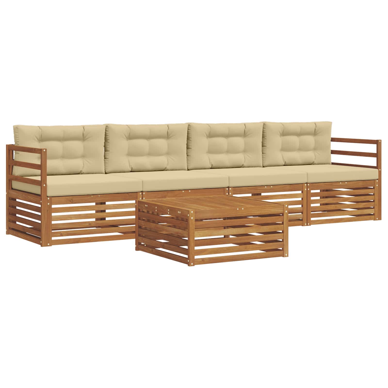 Ensemble de canapés d'extérieur 5 pcs Naturel et Beige - XIOS