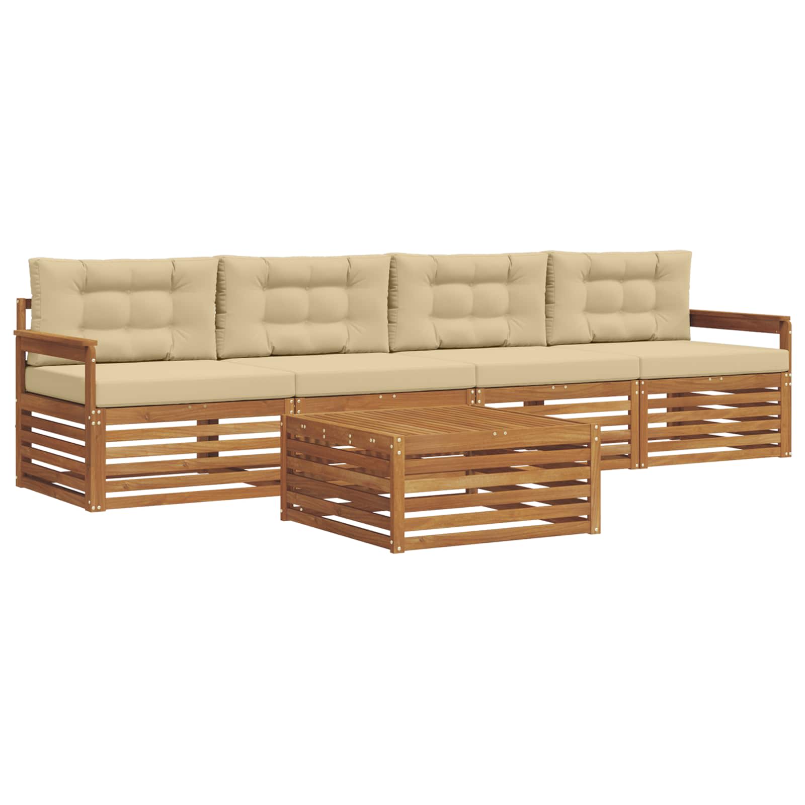 Ensemble de canapés d'extérieur 5 pcs Naturel et Beige - XIOS