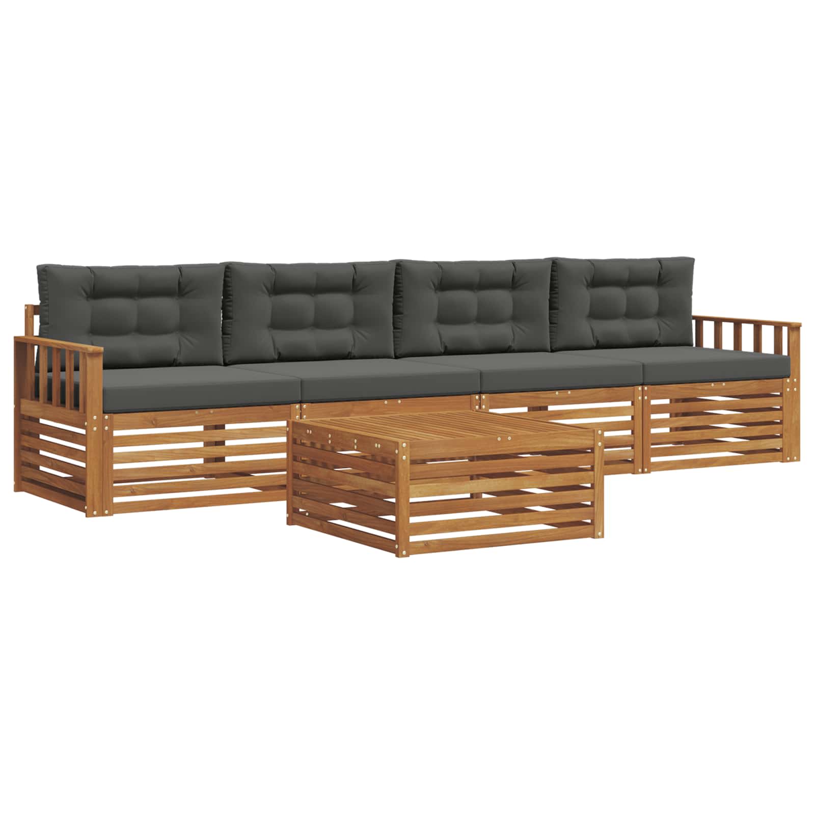 Ensemble de canapés d'extérieur 5 pcs Naturel et Anthracite - XIOS