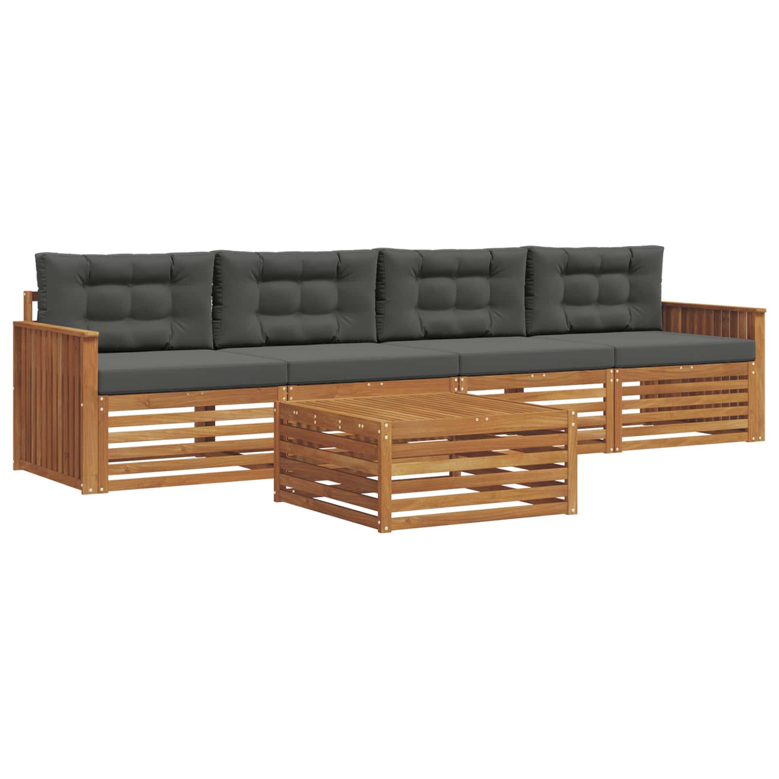 Ensemble de canapés d'extérieur 5 pcs Naturel et Anthracite - XIOS