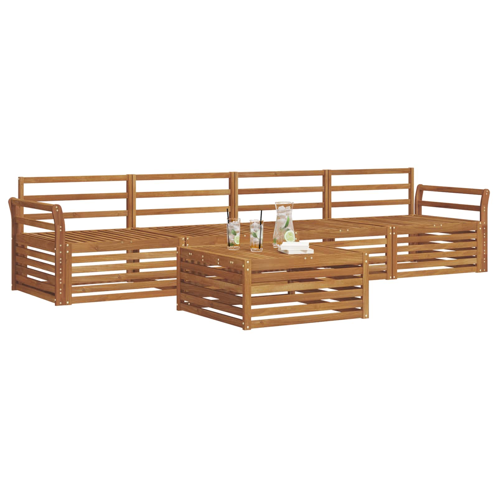 Ensemble de canapés d'extérieur 5 pcs Naturel - XIOS