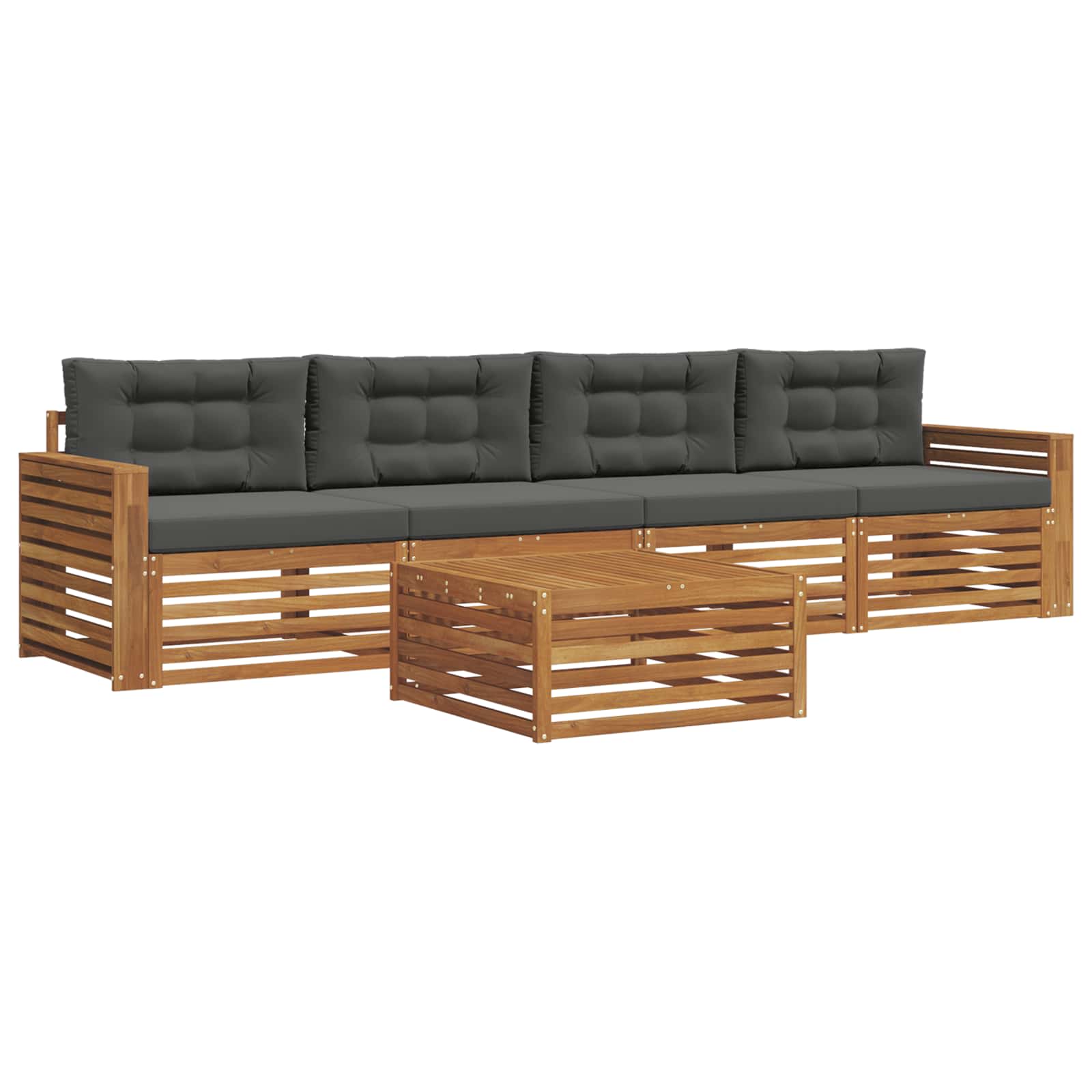 Ensemble de canapés d'extérieur 5 pcs Naturel et Anthracite - XIOS