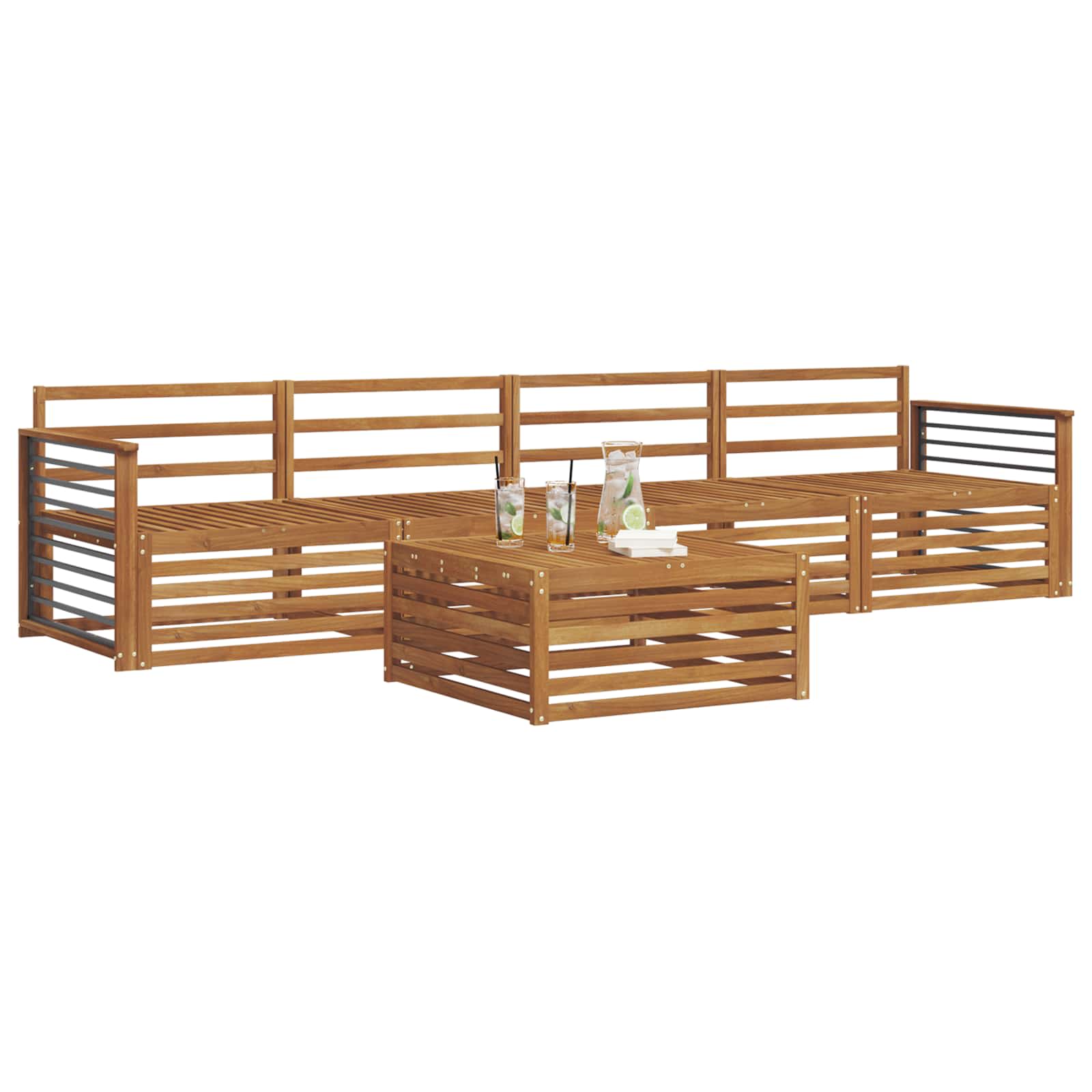 Ensemble de canapés d'extérieur 5 pcs Naturel - XIOS