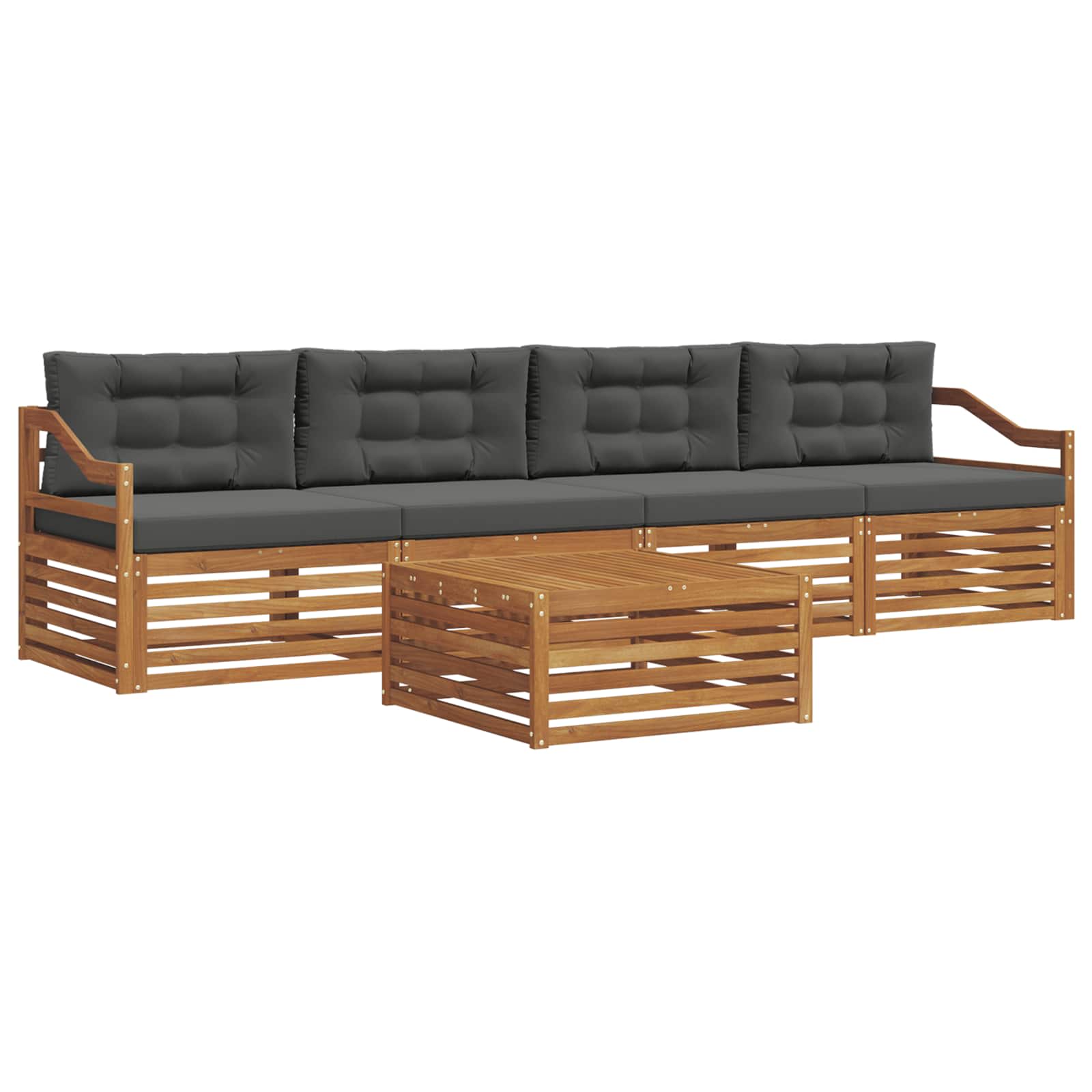 Ensemble de canapés d'extérieur 5 pcs Naturel et Anthracite - XIOS