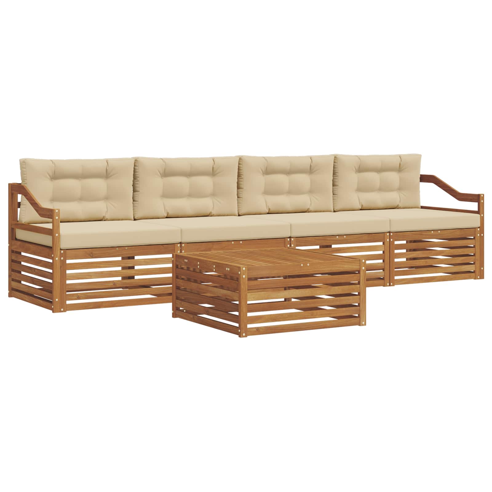 Ensemble de canapés d'extérieur 5 pcs Naturel et Beige - XIOS