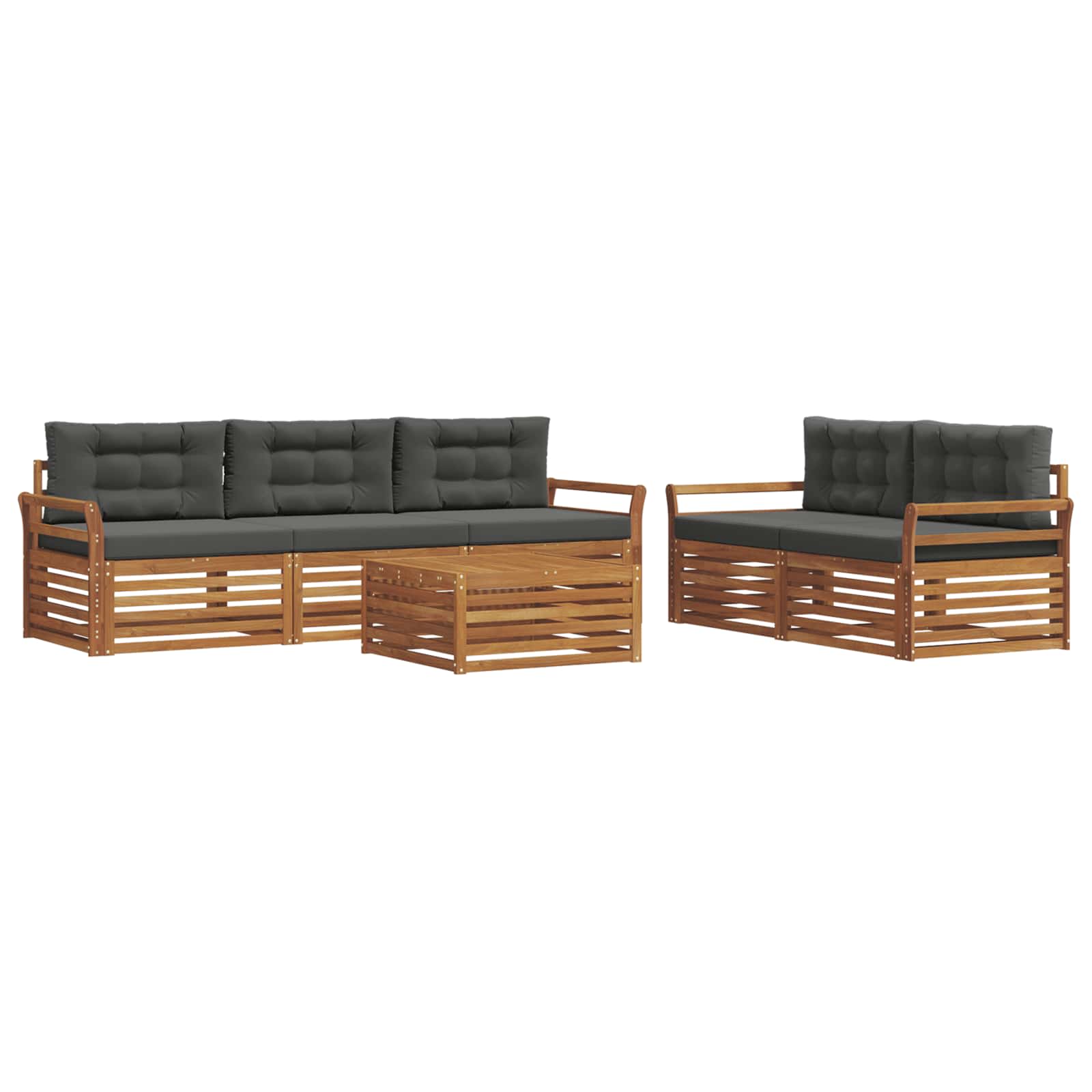Ensemble de canapés d'extérieur 6 pcs Naturel et Anthracite - XIOS