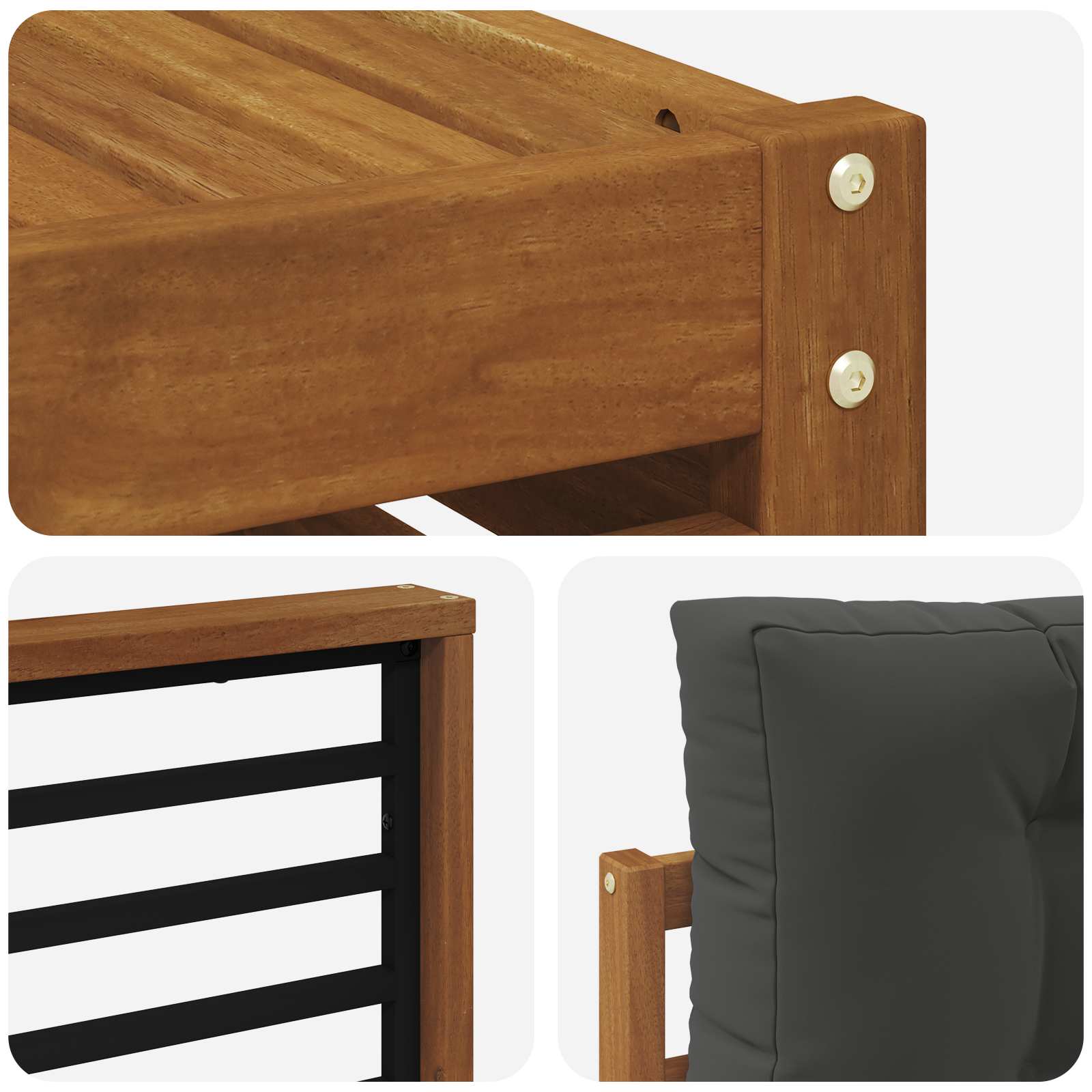 Ensemble de canapés d'extérieur 8 pcs Naturel et Anthracite - XIOS