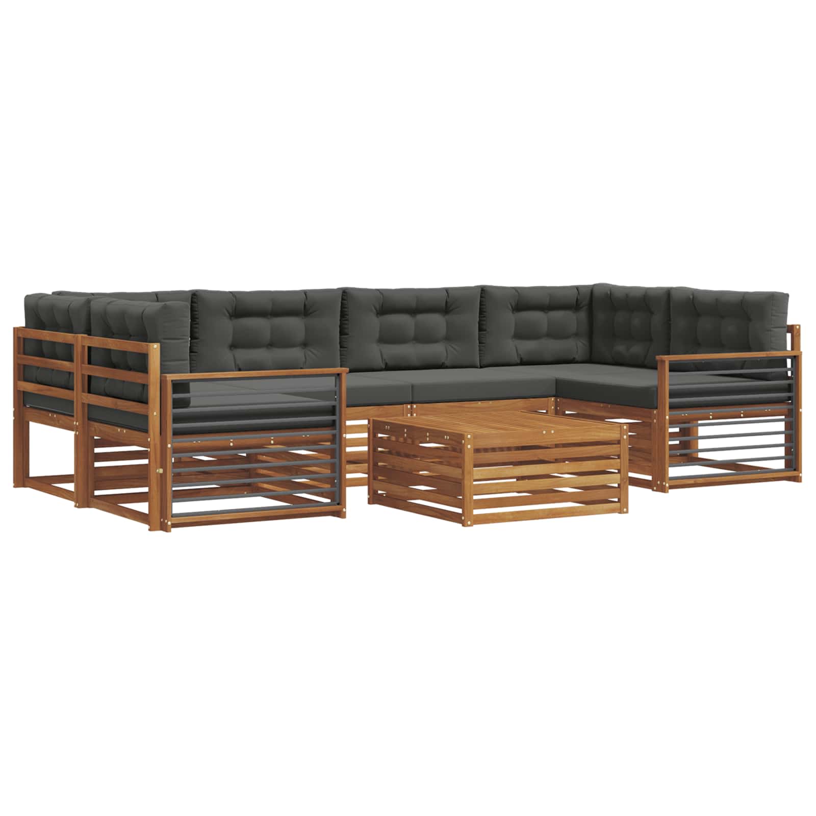 Ensemble de canapés d'extérieur 8 pcs Naturel et Anthracite - XIOS