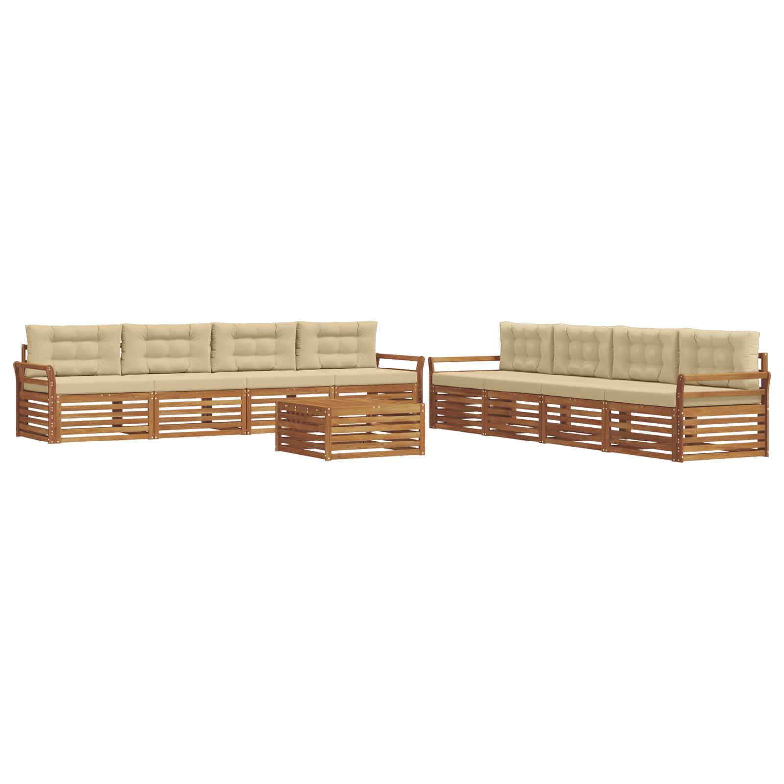 Ensemble de canapés d'extérieur 9 pcs Naturel et Beige - XIOS