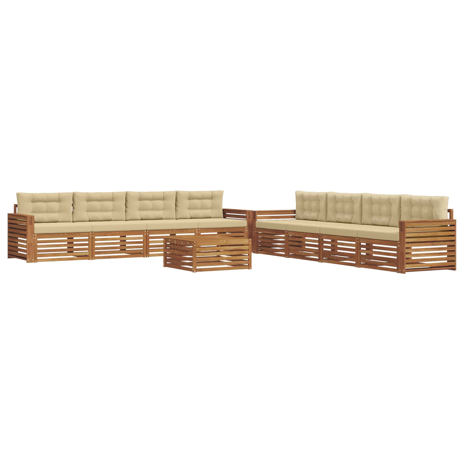 Ensemble de canapés d'extérieur 9 pcs Naturel et Beige - XIOS