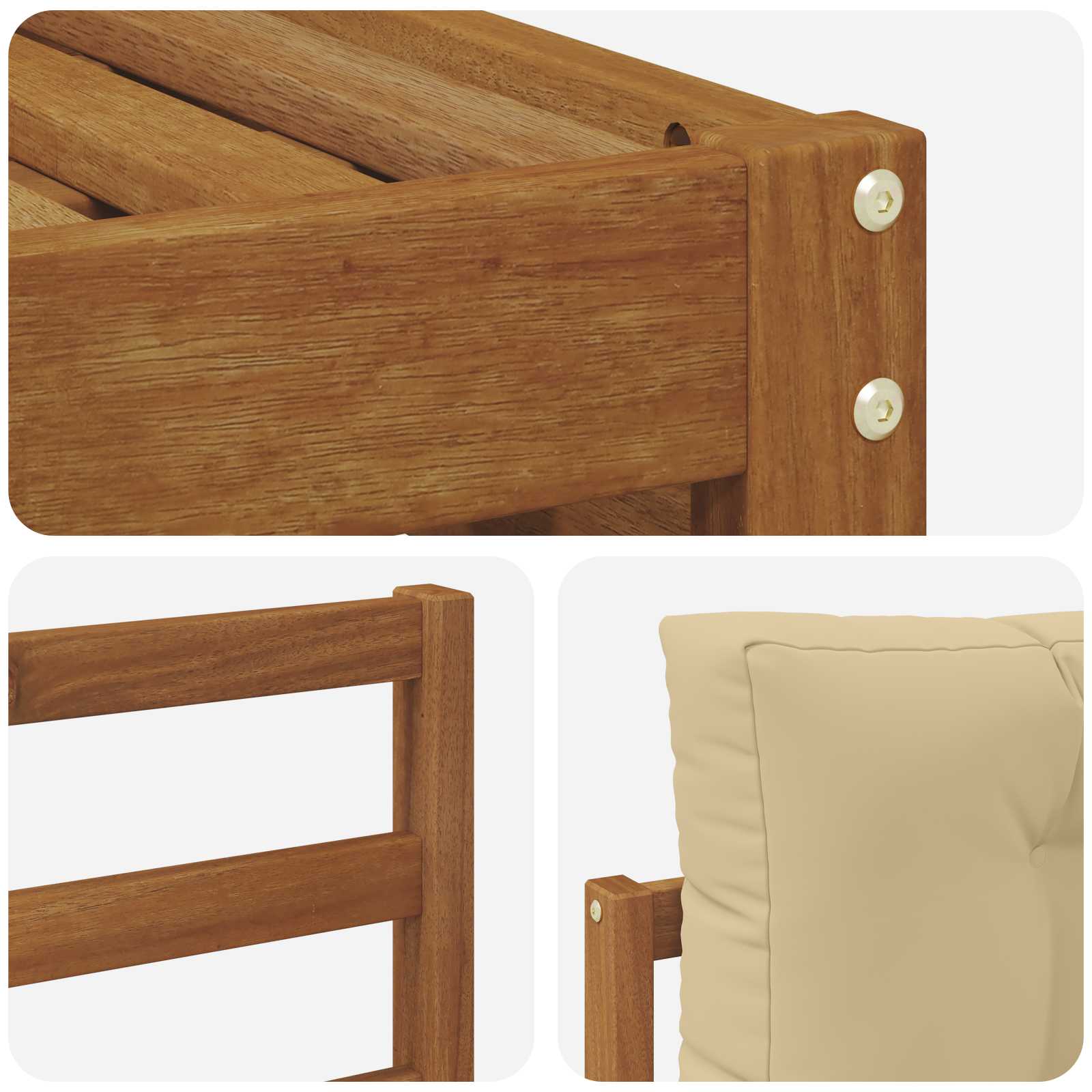 Ensemble de canapés d'extérieur avec coussin Naturel et Beige - XIOS