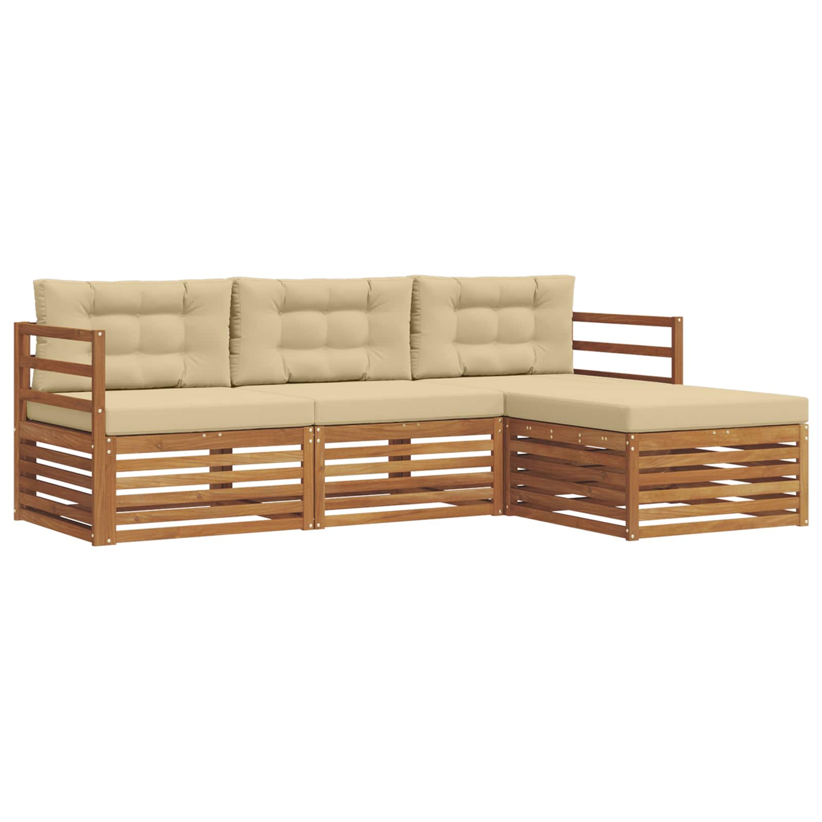 Ensemble de canapés d'extérieur avec coussin Naturel et Beige - XIOS