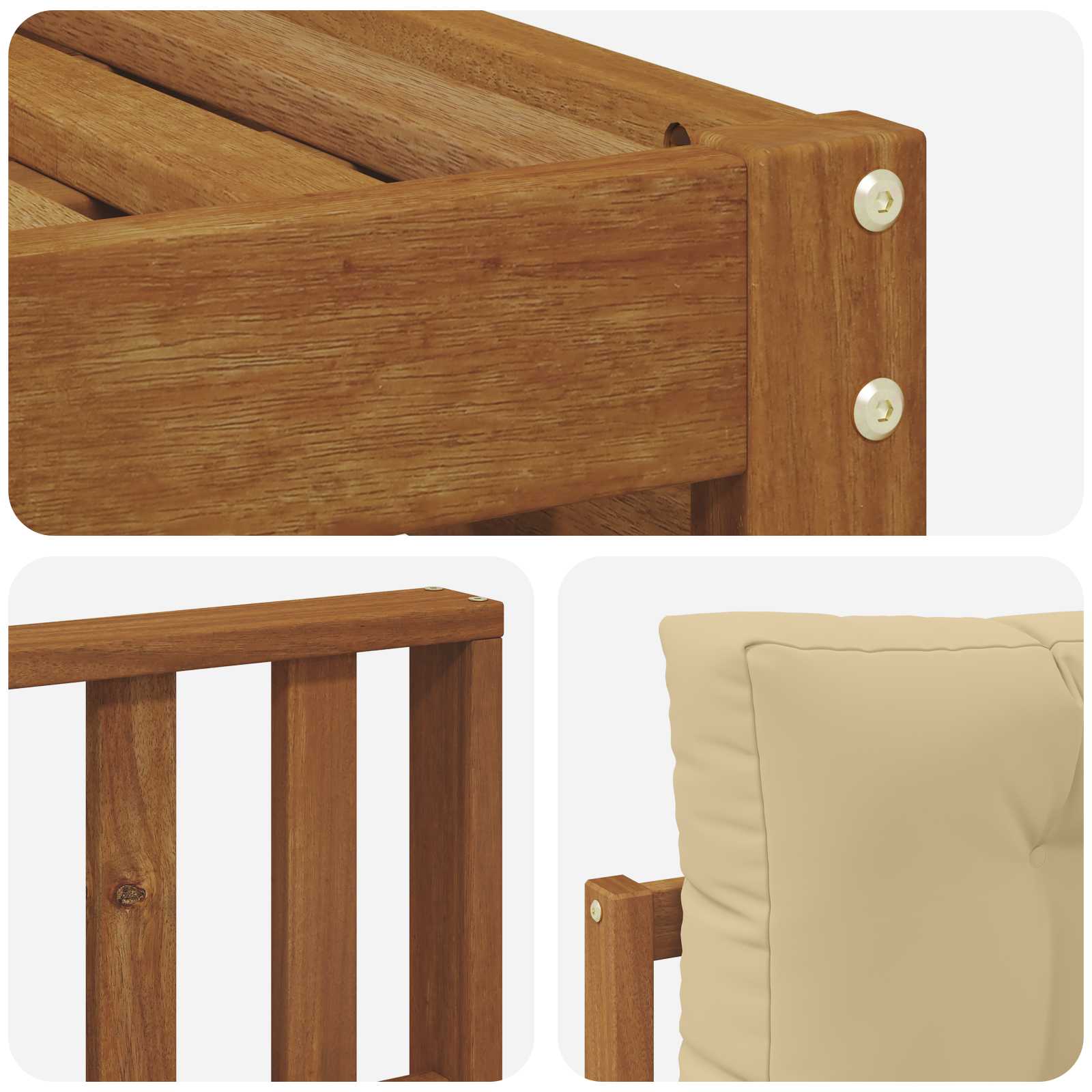Ensemble de canapés d'extérieur avec coussin Naturel et Beige - XIOS