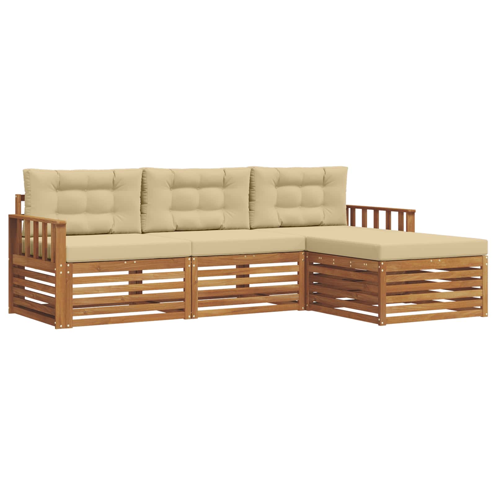 Ensemble de canapés d'extérieur avec coussin Naturel et Beige - XIOS