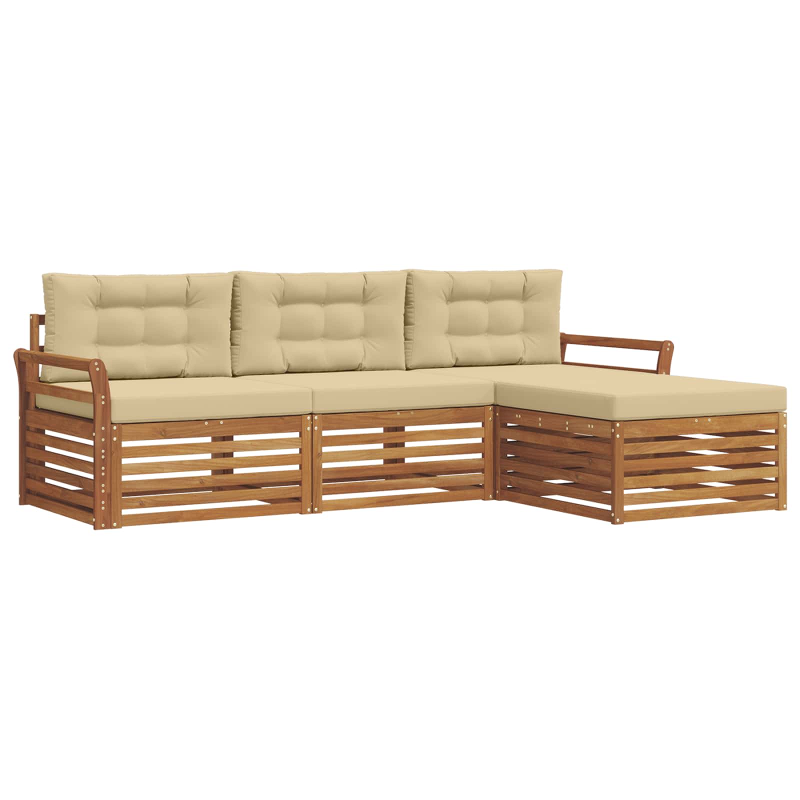 Ensemble de canapés d'extérieur avec coussin Naturel et Beige - XIOS